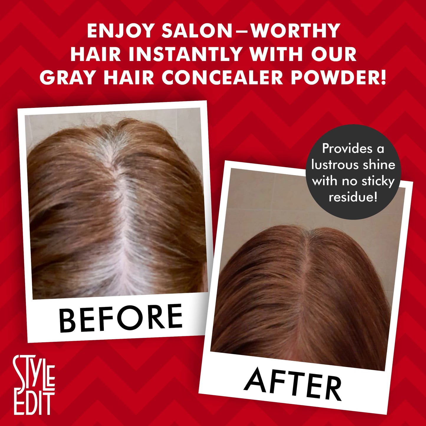 Root Touch Up Powder by Style Edit | Dark Red Hair Color Coverage | Mineral-Infused Hairline Concealer for Grays and Roots | 0.1