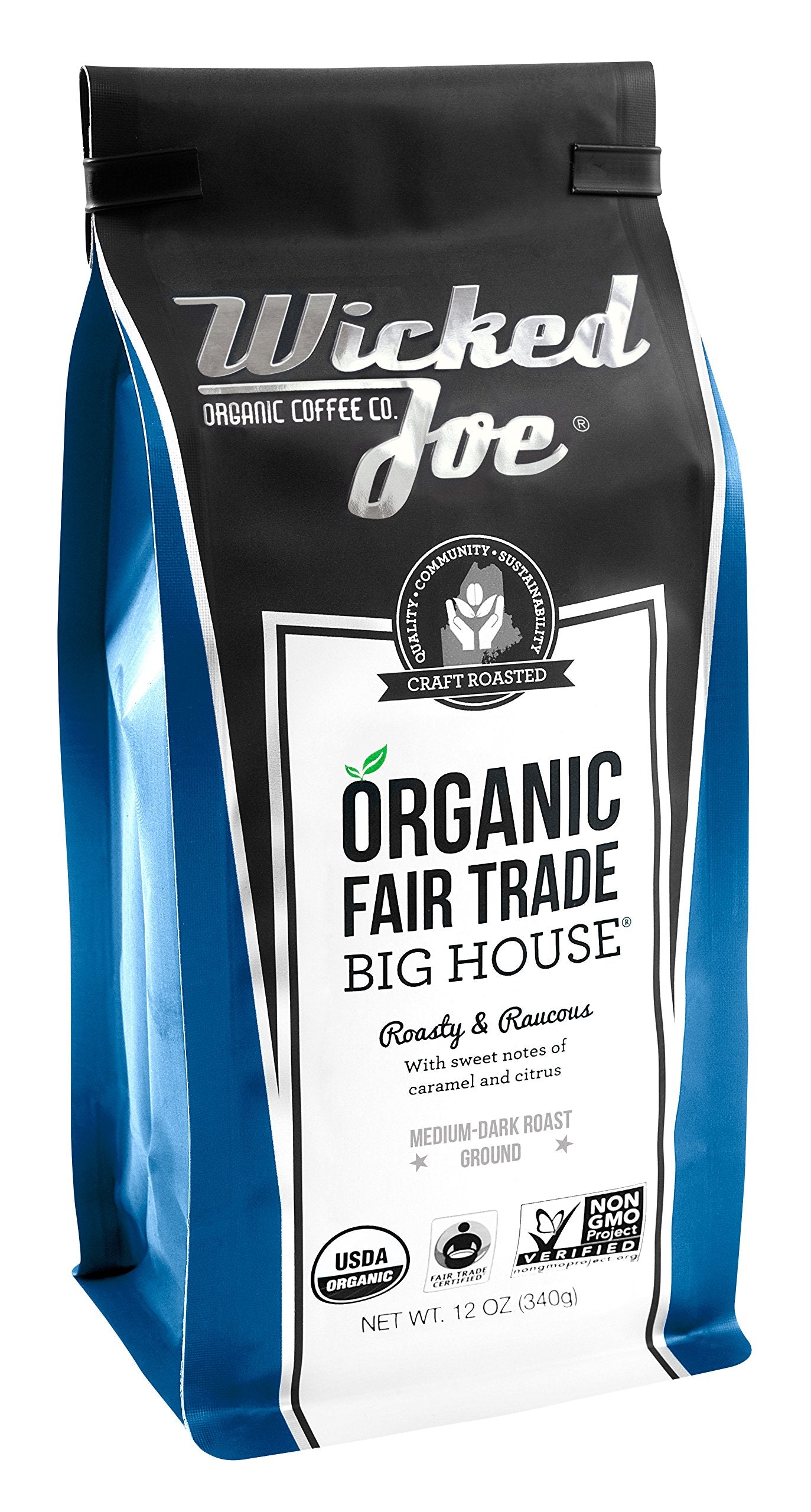 Wicked Joe Coffee Big House Ground, 12 oz, Blue