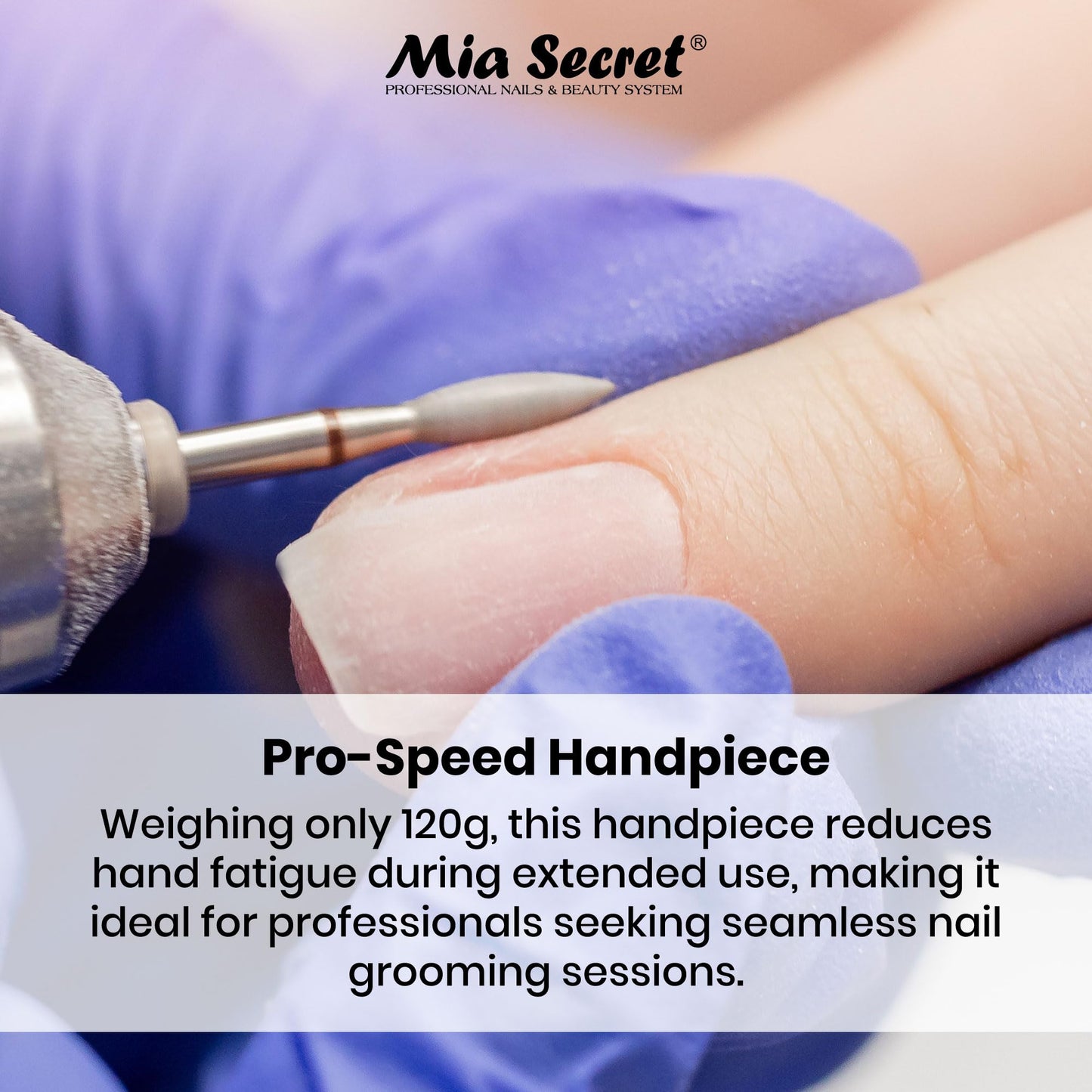 Mia Secret - 272 - PROFESSIONAL Pro-Speed Portable Rechargable Nail Drill - White & Pink NEW ITEM !