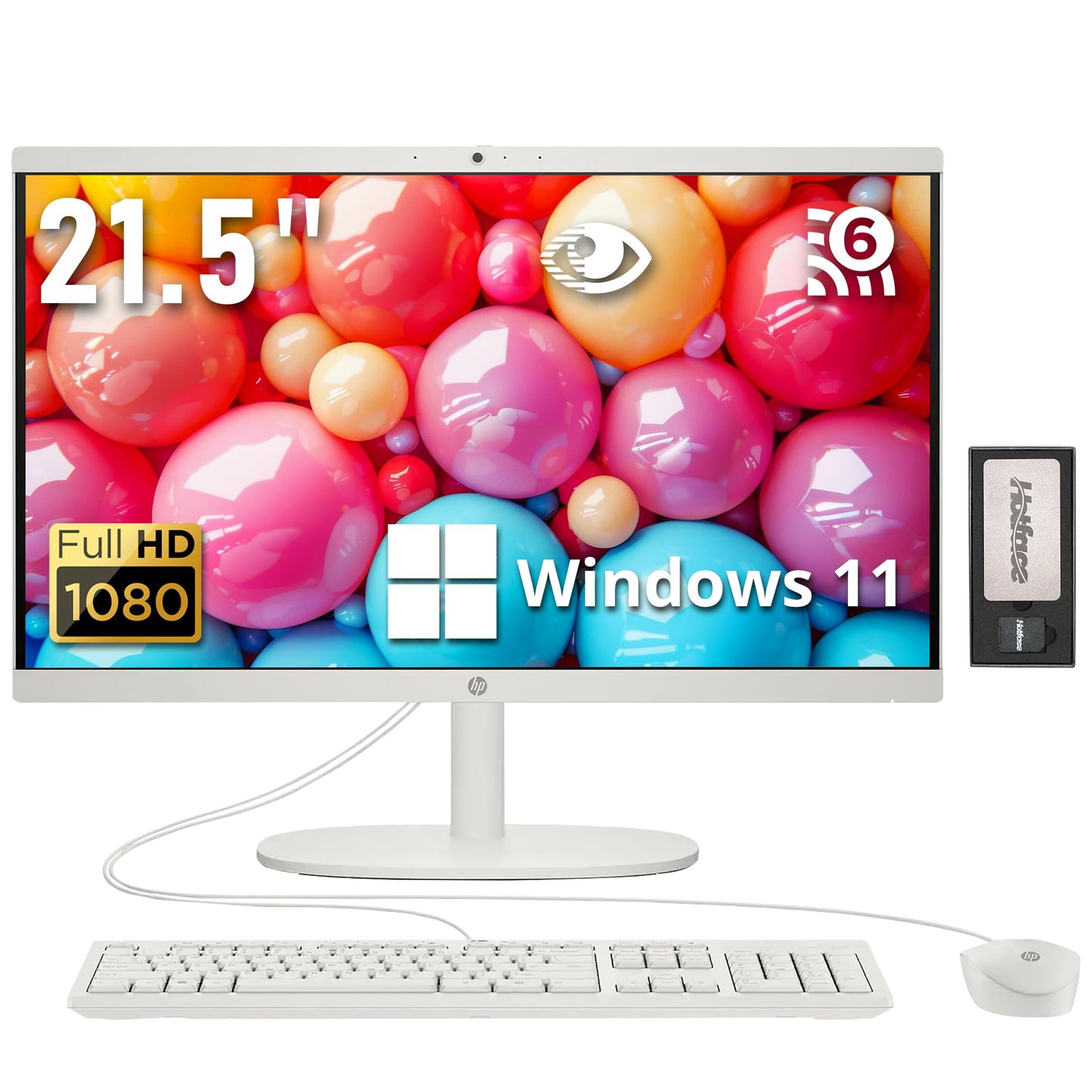 Hp All-In-One Desktop Computer, 21.5 Fhd Display, Intel Celeron J4025 Processor, 16Gb Ram, 672Gb Storage(512Gb Ssd + 160Gb Docki