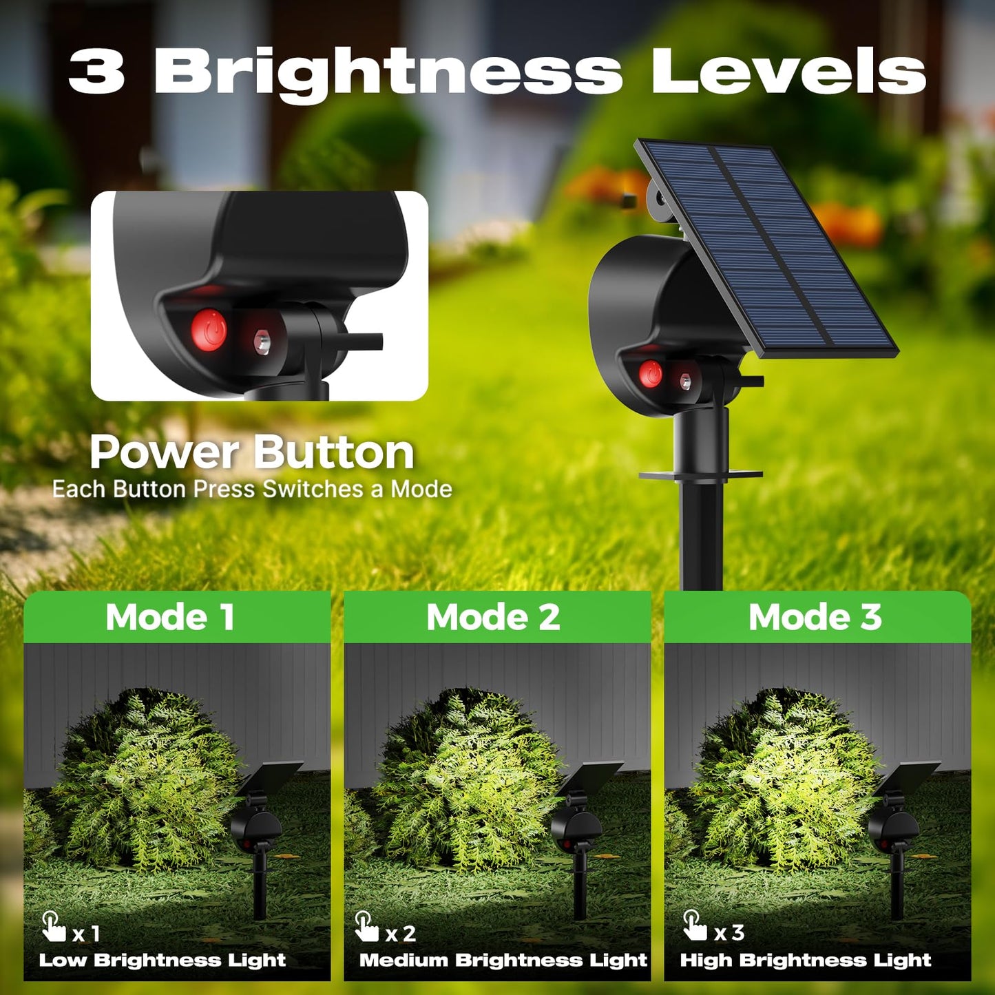 Nipify 8 Pack Solar Spot Lights Outdoor Waterproof With 3 Modes  Solar Spotlight Light For Outside Yard Landscape Lighting Pathway Lights Wall  Cool White