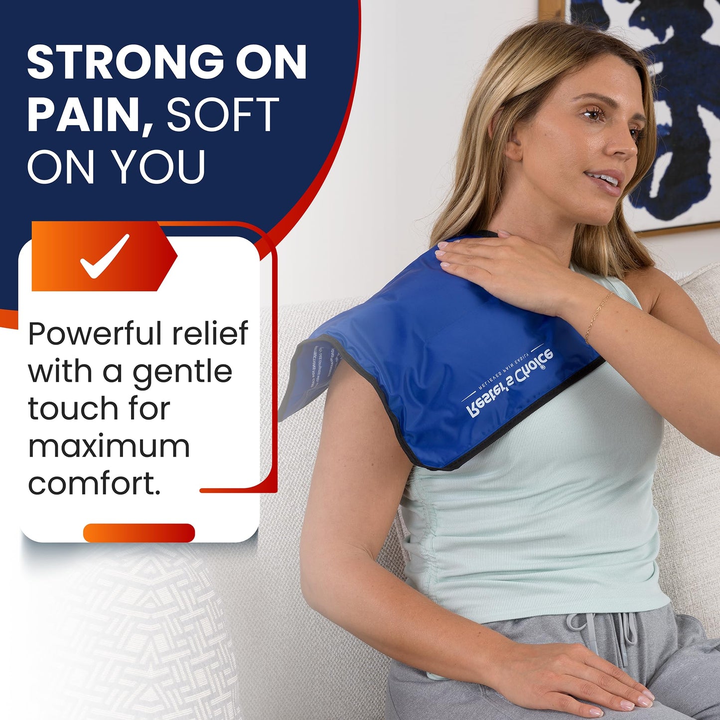 Gel Soft Flexible Ice Pack for Injuries Reusable - (Large: 11"x14.5") for Hip, Shoulder, Knee, Back - Comfy Cold Pack Compress for Swelling, Bruises, Surgery