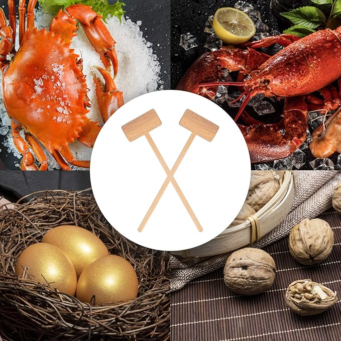 8.26" Wooden Crab Mallets Crab Hammers Lobster Seafood Crackers(36 pieces)