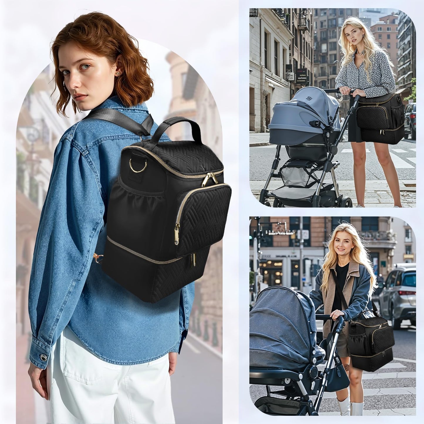Wearable Breast Pump Bag with Cooler Compartment Compatible with Willow/Elvie/Medela/Momcozy M5/S12 Pro, Breast Milk Cooler Travel Bag with Ice Pack & Mat, Pumping Bags for Work, Black