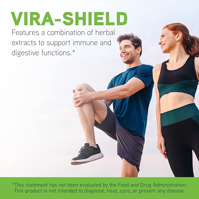 DAVINCI Labs Vira-Shield - Dietary Supplement to Support Detox, Immune System and Healthy GI Function* - with Black Walnut, Wormwood, Olive Leaf, PAU D’Arco, and More - Gluten-Free - 120 Tablets