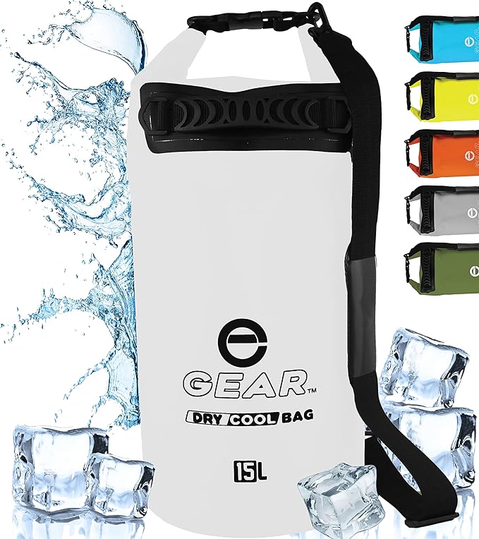 Insulated Dry Bag Floating Cooler – 10L / 15L / 25L Roll Top, Leak Proof, Waterproof, Collapsible, with Padded Shoulder Strap - Perfect for Kayaking Fishing Beach