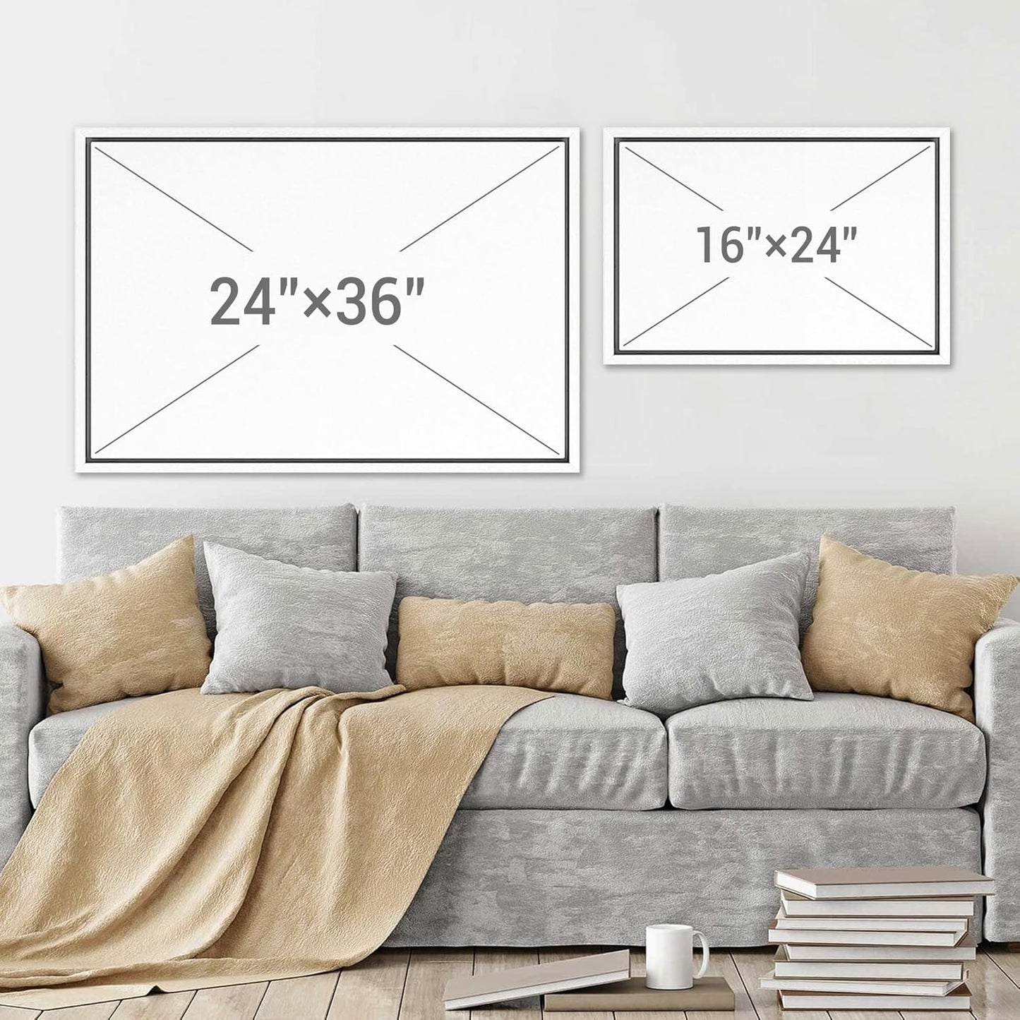 SIGNWIN Framed Canvas Print Wall Art Set Funny Crane Playing Golf Whimsical Bird Illustrations Modern Art Rustic Minimal for Living Room, Bedroom, Office - 16"x24"x2 White