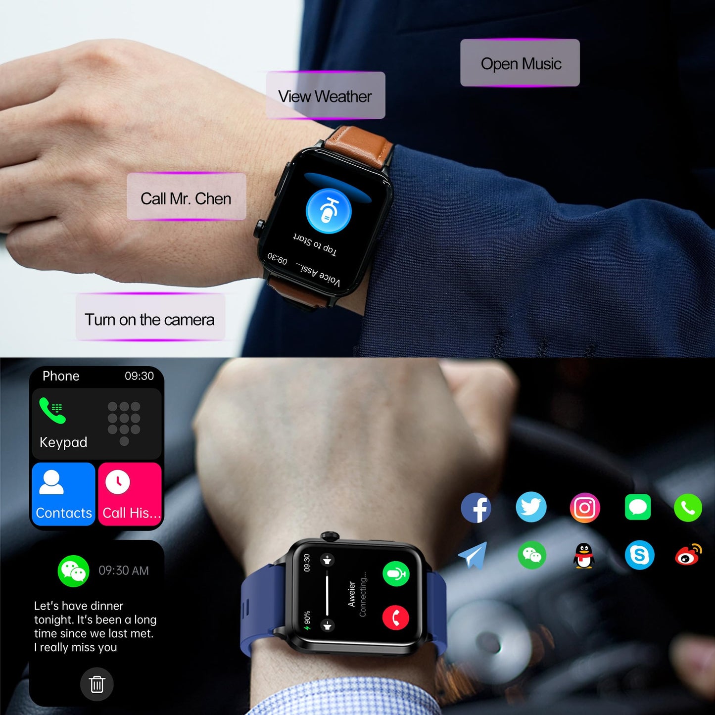 Advanced Health Smartwatch for Women Men with Real-Time Monitoring of Heart Rate, Blood Oxygen, Body Temperature, Blood Pressure, Sleep Quality and Stress Levels, Always-On Display, for Android & iOS