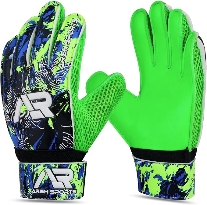 Arsh Sports Soccer Goalie Gloves, Football Goalkeeper Gloves for Kids Youth & Adult Strong Grip Finger Save 4mm Latex Fing...