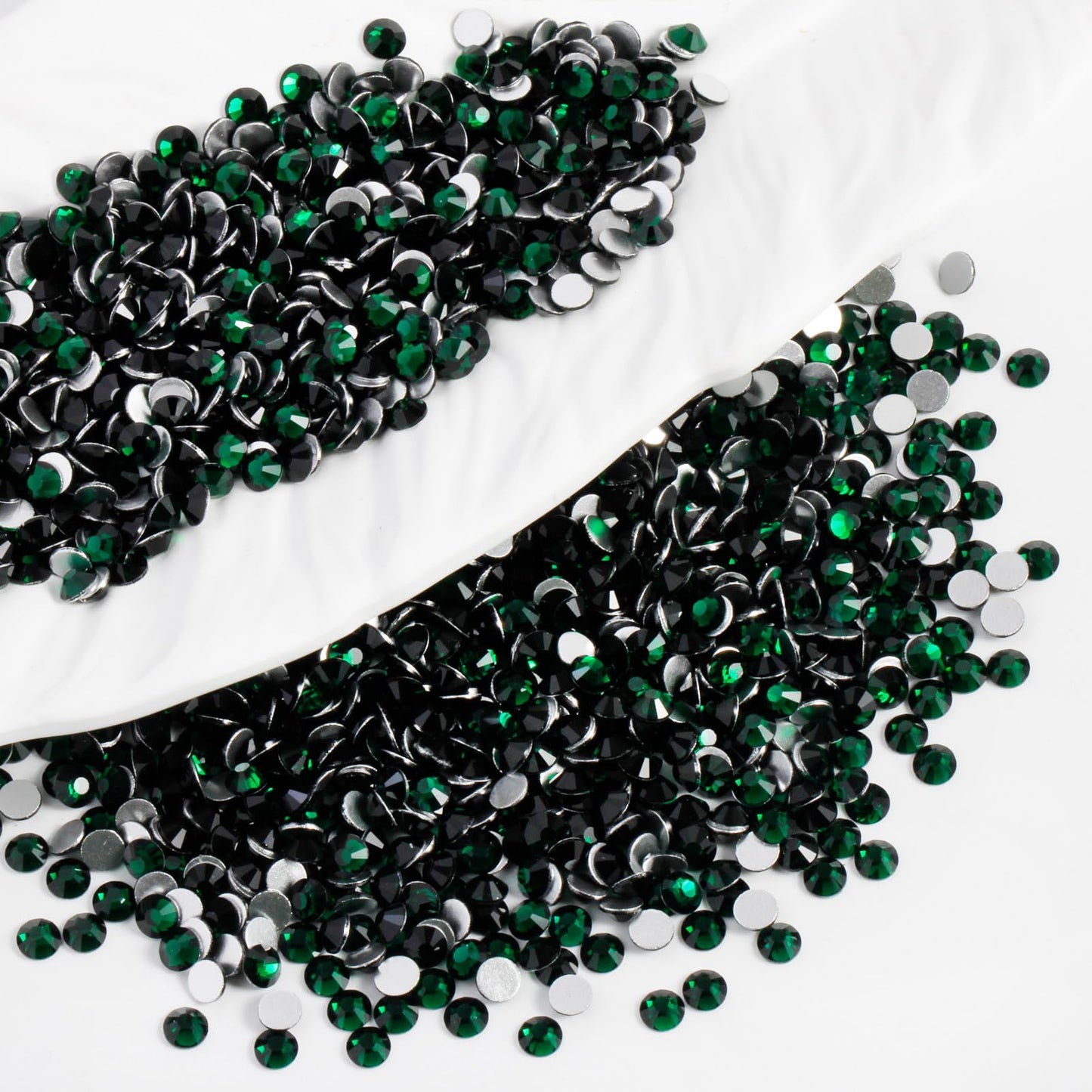 Eleegem 5000PCS SS6 Flatback Rhinestones | 12-Facet Diamond-Cut Glass Gems for Nail Art, Clothing, DIY Crafts |Glue-On Decoratio