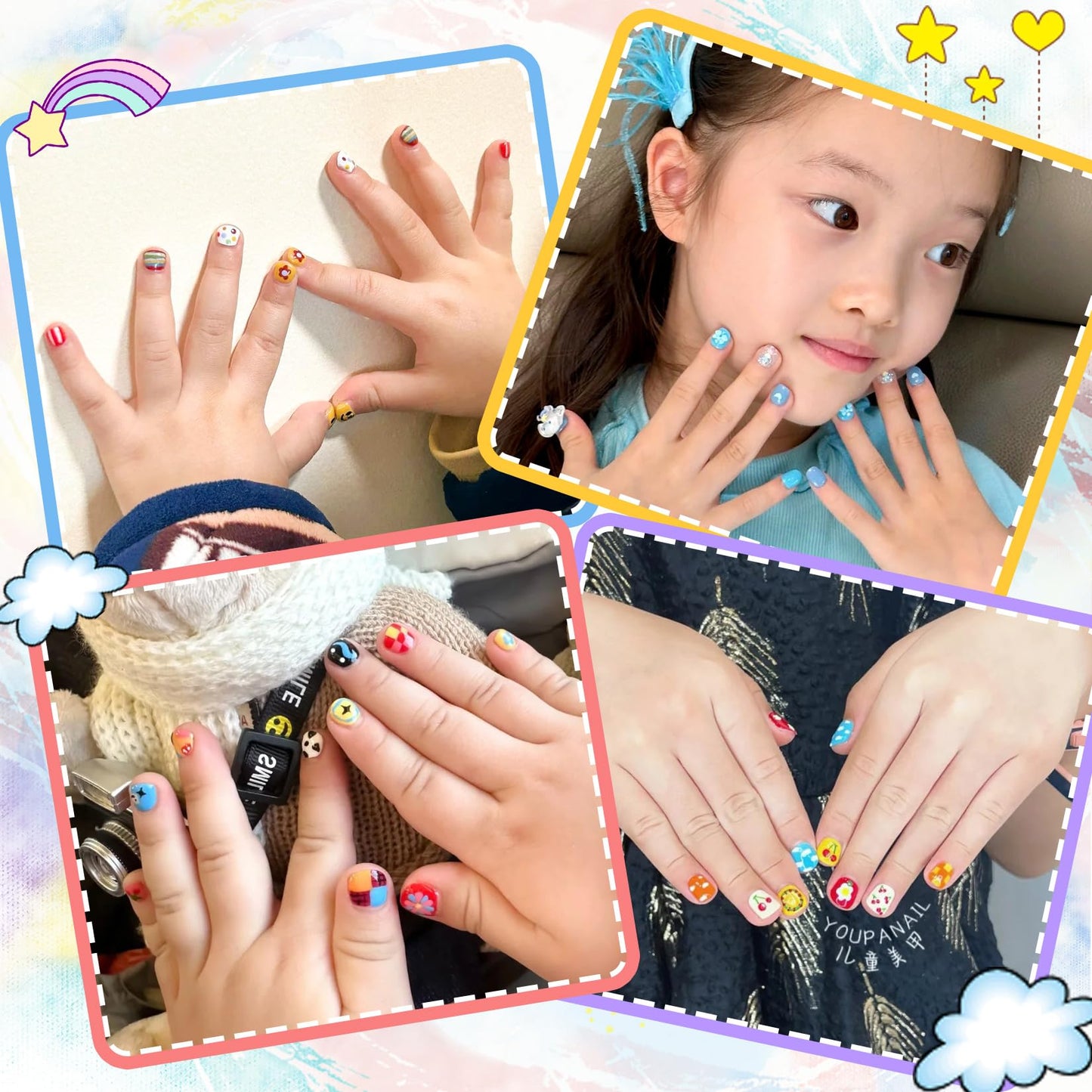ETYJO Kids Nail Polish - Non-Toxic Nail Polishs Set, Quick Dry Water Based Nail Polish for Kids, Peelable Nail Polishs for Toddl
