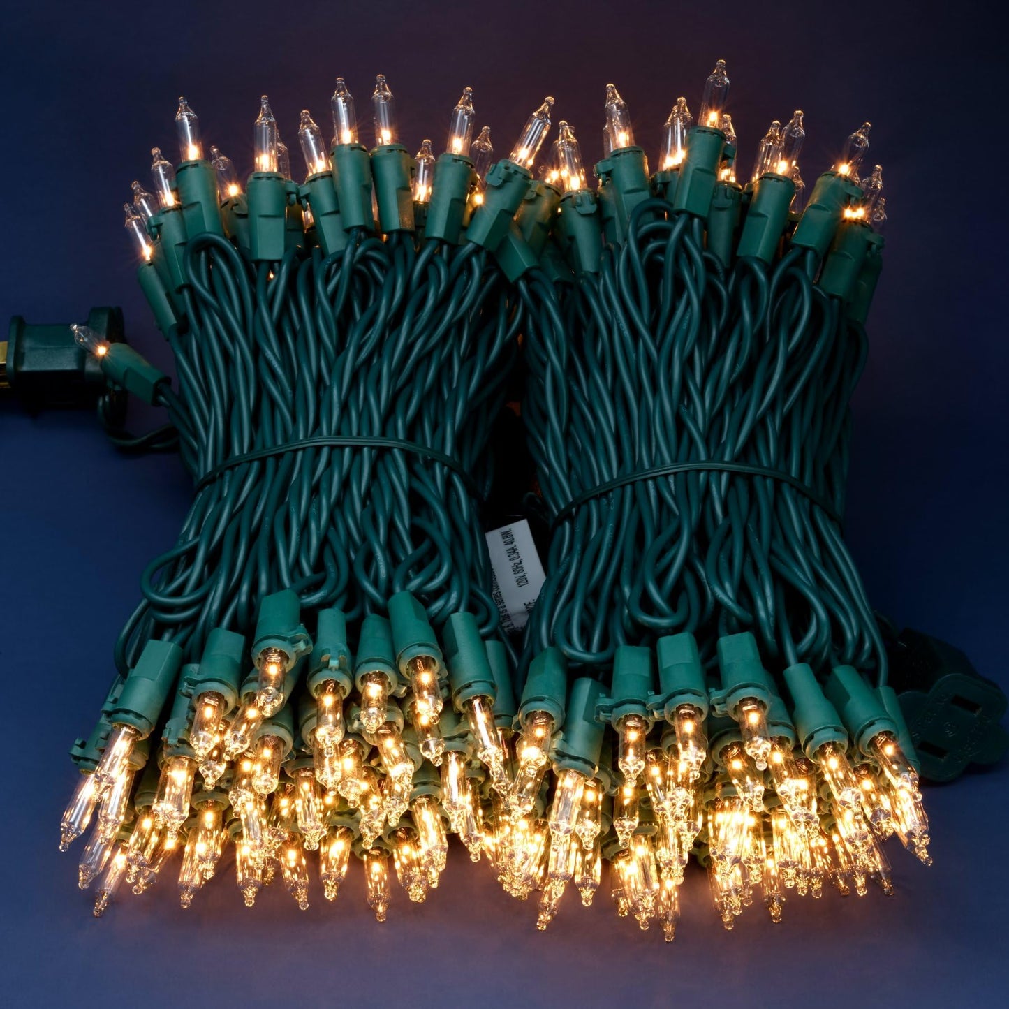 SWEET SHINE Clear Christmas Lights, 200 Count, 2 Strands of 100 Count, 33 ft Green Wire, UL Listed, Copper Wire & Glass Bulbs