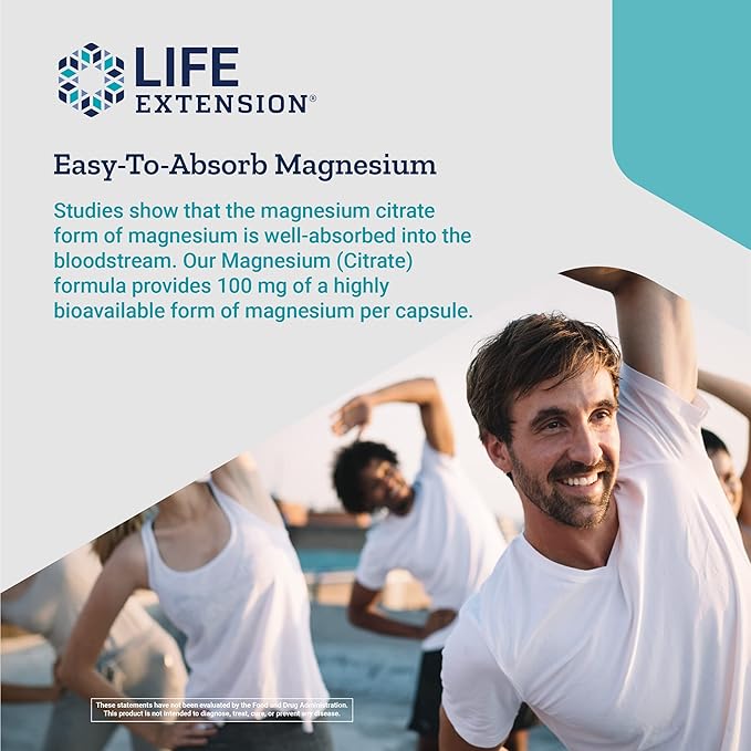 Life Extension Magnesium Citrate 100mg and Vitamin D3 5000IU - Magnesium for Heart, Bone, Immune Health and Vitamin D3 for Bone, Brain, Immune Health - 100 Vegetarian Capsules and 60 Softgels