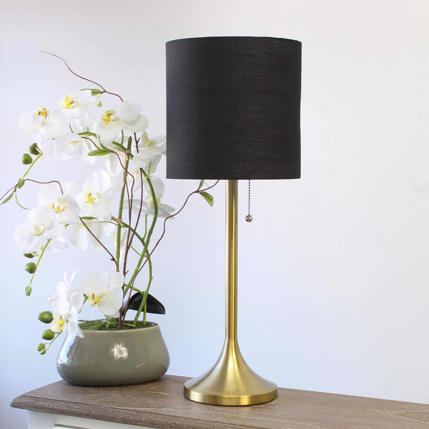 Simple Designs Gold Tapered Table Lamp Black Fabric Shade Pack of 4 Model LT1076-GDB