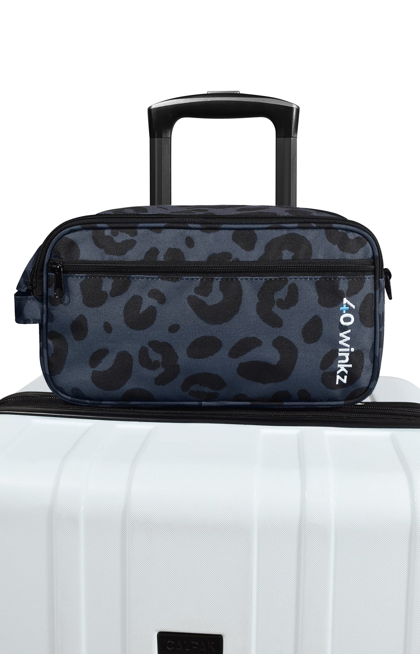 40Winkz Travel CPAP Carrying Bag Fit For ResMed AirMini, Portable CPAP Equipment Bag and Supplies Storage Bag with Shoulder Strap, Organizer Carrying Case with Luggage Strap (Black Leopard)