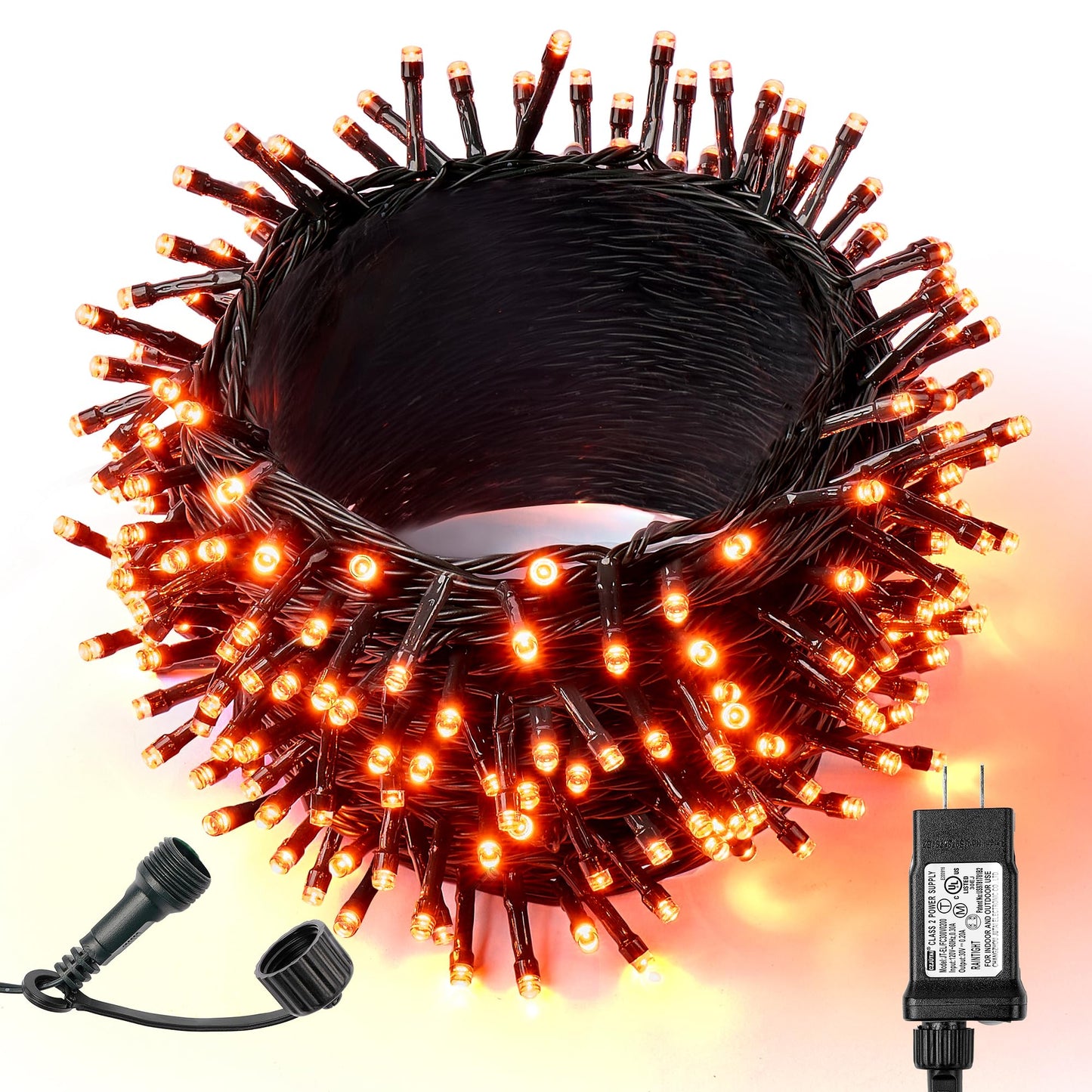 Wbao Halloween Lights 300Led 108Ft  Super Bright Led Orange String Lights With Ul Certified  8 Lighting Modes  Timer  Connectable  Memory & Waterproof For Indoor Outdoor Halloween Decor