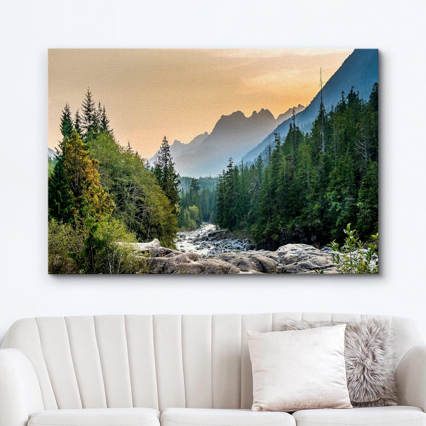 wall26 Canvas Print Wall Art Woodland Nursery Decor Colorado Forest River Rapid Rock Mountain Nature Wilderness Earth Scenery Rustic Scenic Landscape for Living Room, Bedroom, Office - 16"x24"