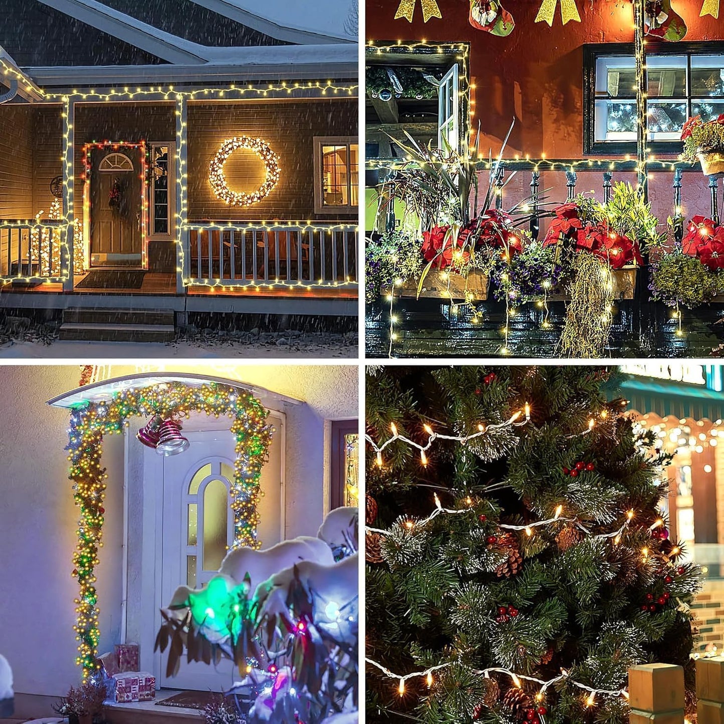 Dirnun Christmas Lights Clear White 100 Count Incandescent Light Ul Certified Connectable Christmas Tree Lights With White Wires For Indoor Outdoor Xmas  Wedding  Holiday  Party  Home Decorations