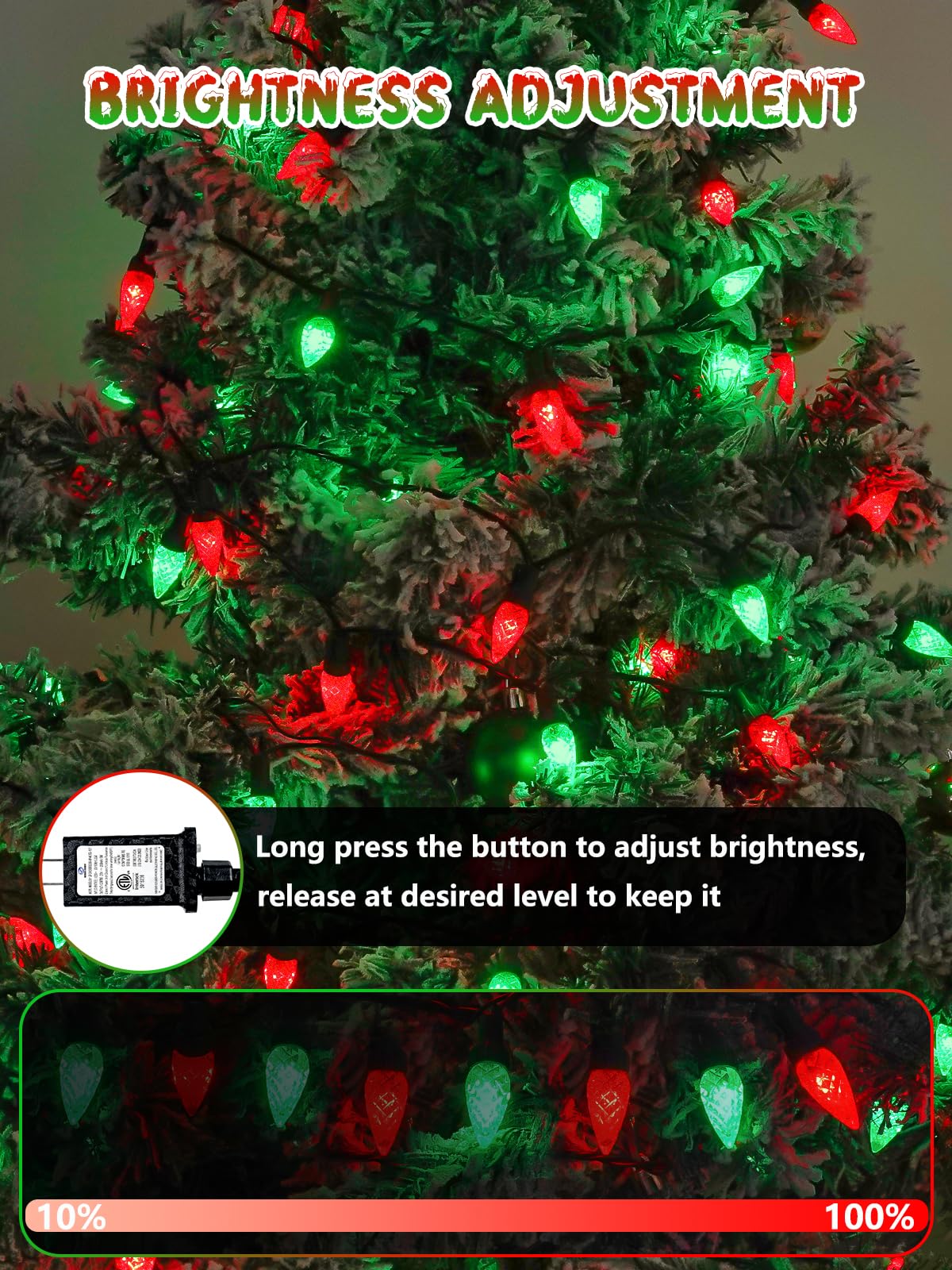 240 Led 78Ft C6 Christmas String Lights  Super Long Christmas Lights Outdoor Indoor With 13 Modes & Timer  Waterproof Fairy Twinkle Light Plug In For Tree Garden Party Xmas Decorations (Red & Green)