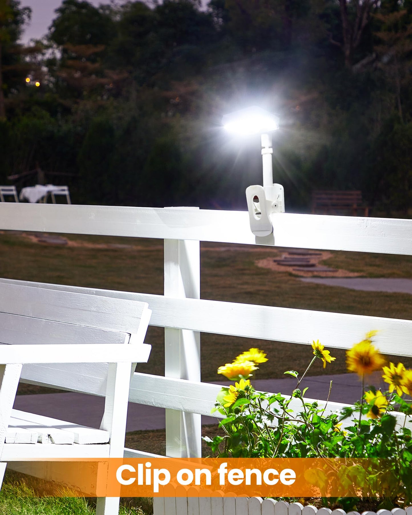 Thumok Clip On Solar Lights Outdoor, Motion Sensor Outdoor Lights, 92 LEDs 600LM Solar Fence Lights Outdoor Waterproof,Security Lights for Fence, Deck, Gutter (2, White-6000K)