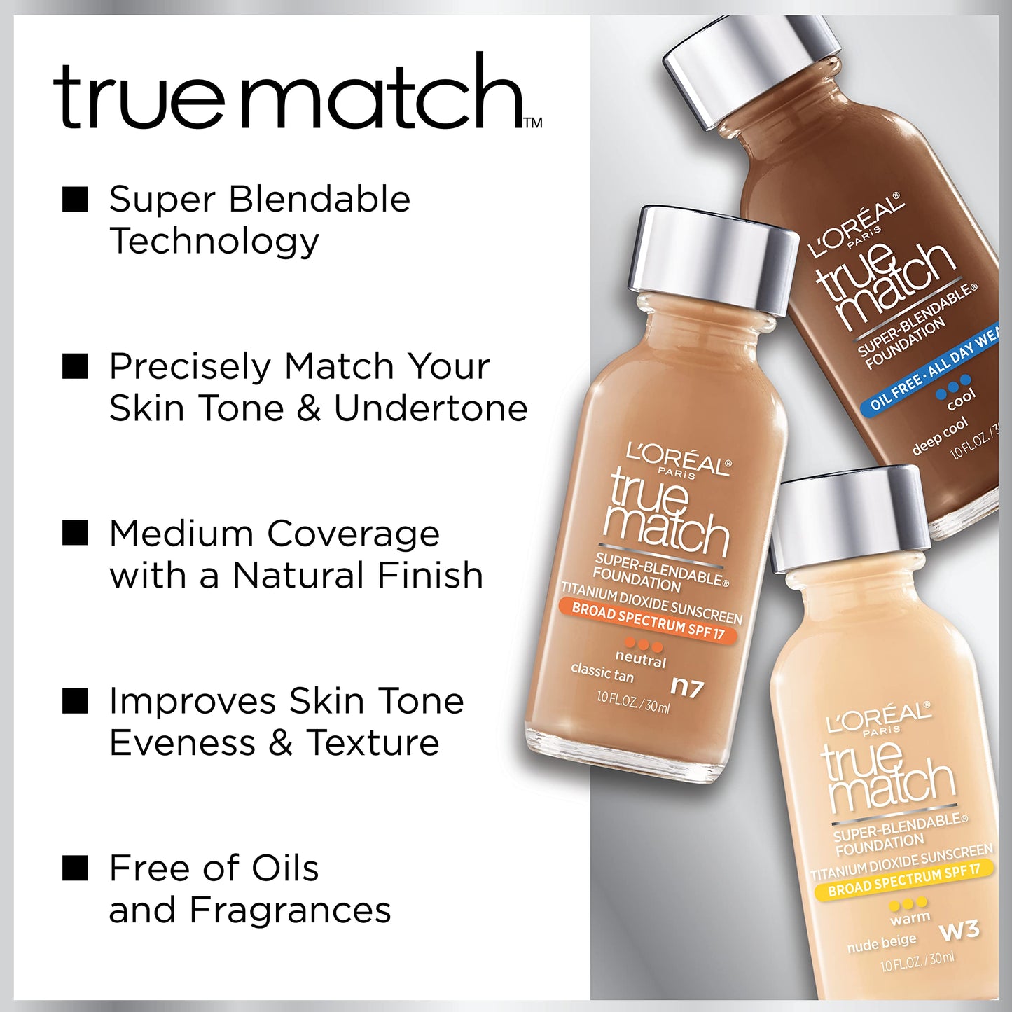 L'Or  al Paris True Match Super-Blendable Makeup, Cappuccino, 1 fl. oz.