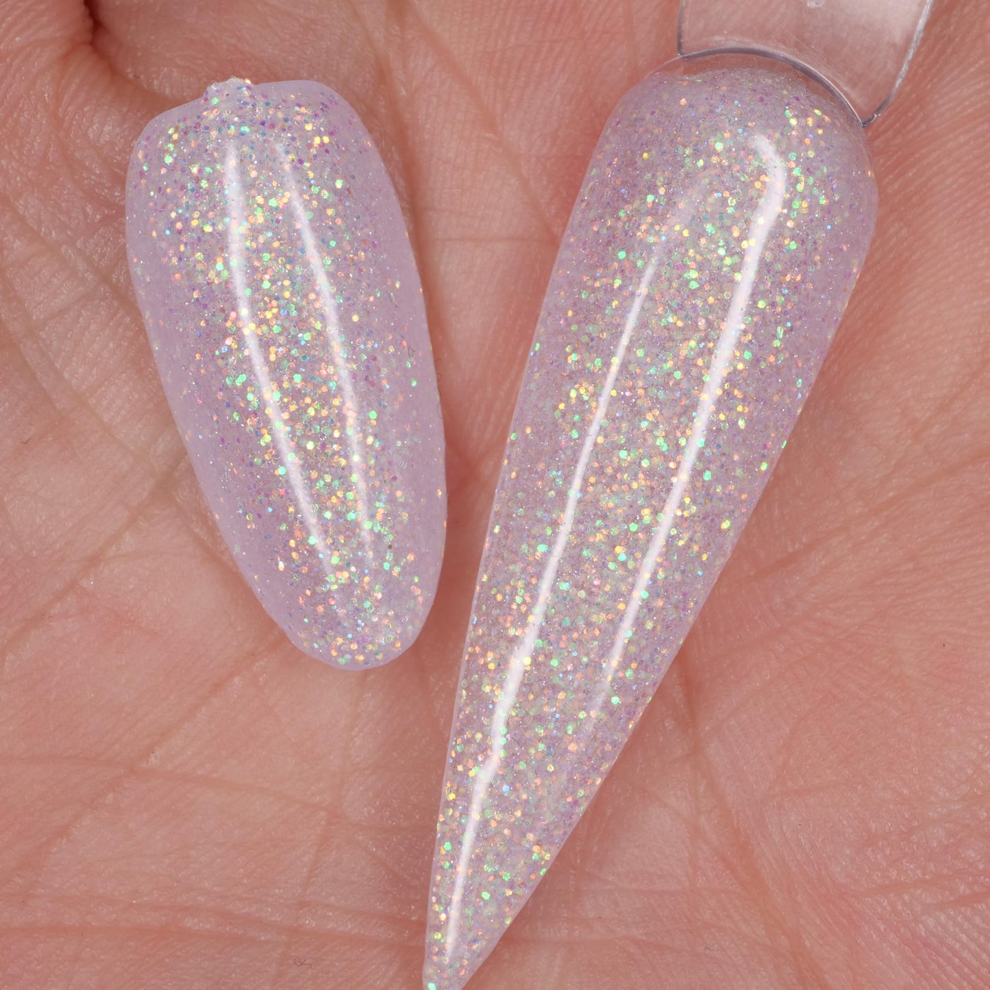 Glow in the dark White Glitter Nail Acrylic Powder Colors 1OZ APN69 Glows Purple