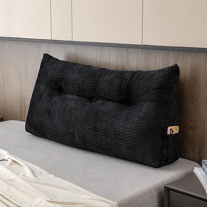 Large Bolster Triangular Headboard Wedge Backrest Positioning Support Bed Rest Reading Pillows Headboard Wedge Pillows for Day Bed Bunk Bed with Removable Cover