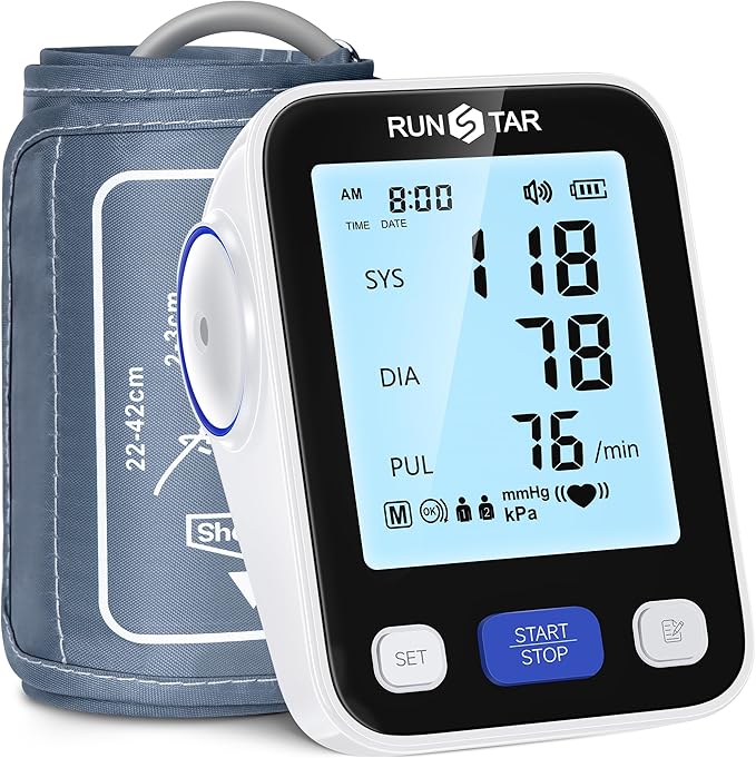 RunStar Upper Arm Blood Pressure Monitor with Wide Range Cuff (8.6'' -16.5'') for Home Use FSA&HSA Eligible, Automatic Dig...