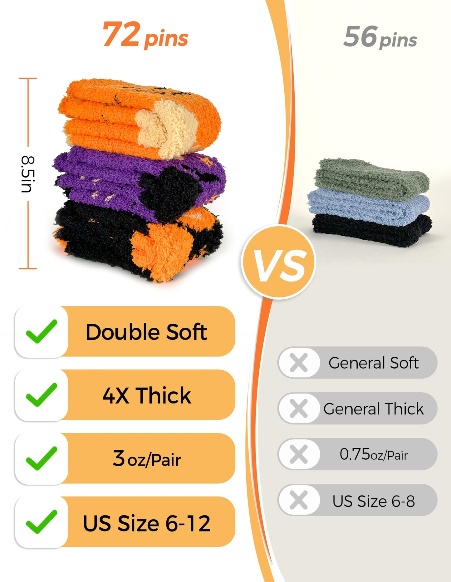 TEHOOK 4X Thicker & 2X Softer Halloween Fuzzy Socks for Boo Spooky Basket Stuffers - Cozy Fluffy Soft Warm Socks for Women Gifts (Size 6-12)