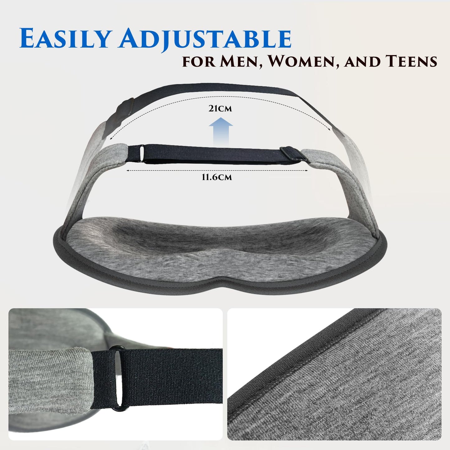 Weighted Eye Mask Cover for Sleeping - Eye Masks for Sleep with Adjustable Strap, Lash Extension Eye Covers for Women Men, 3D Contoured, Plane Travel Essentials, Blindfold for Meditation