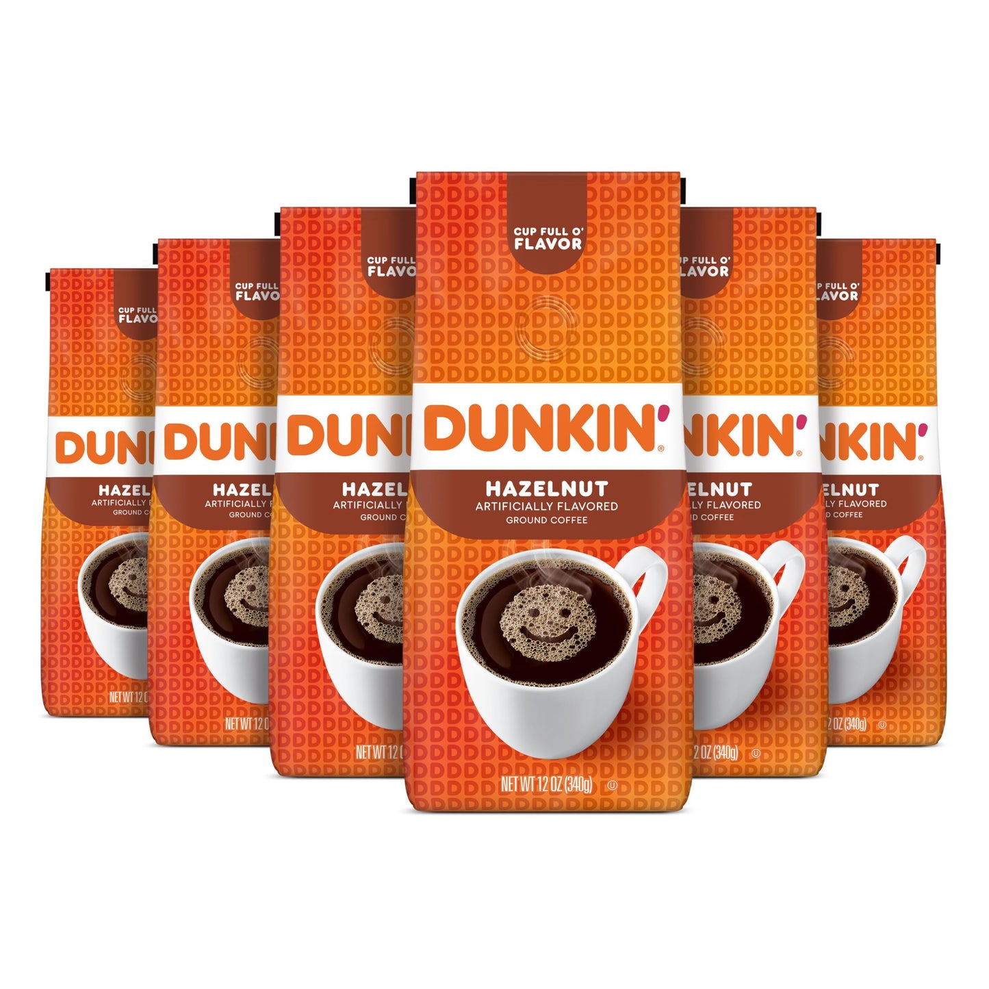 Dunkin Hazelnut Flavored Ground Coffee, 12 Ounces (Pack Of 6)