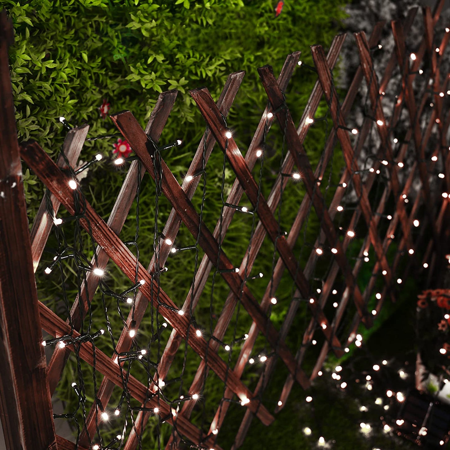 Flacchi Solar Christmas Lights 400 LED Cool White 2 Pack 144ft Waterproof Fairy Lights for Outdoor Garden, Patio, Fence, Balcony