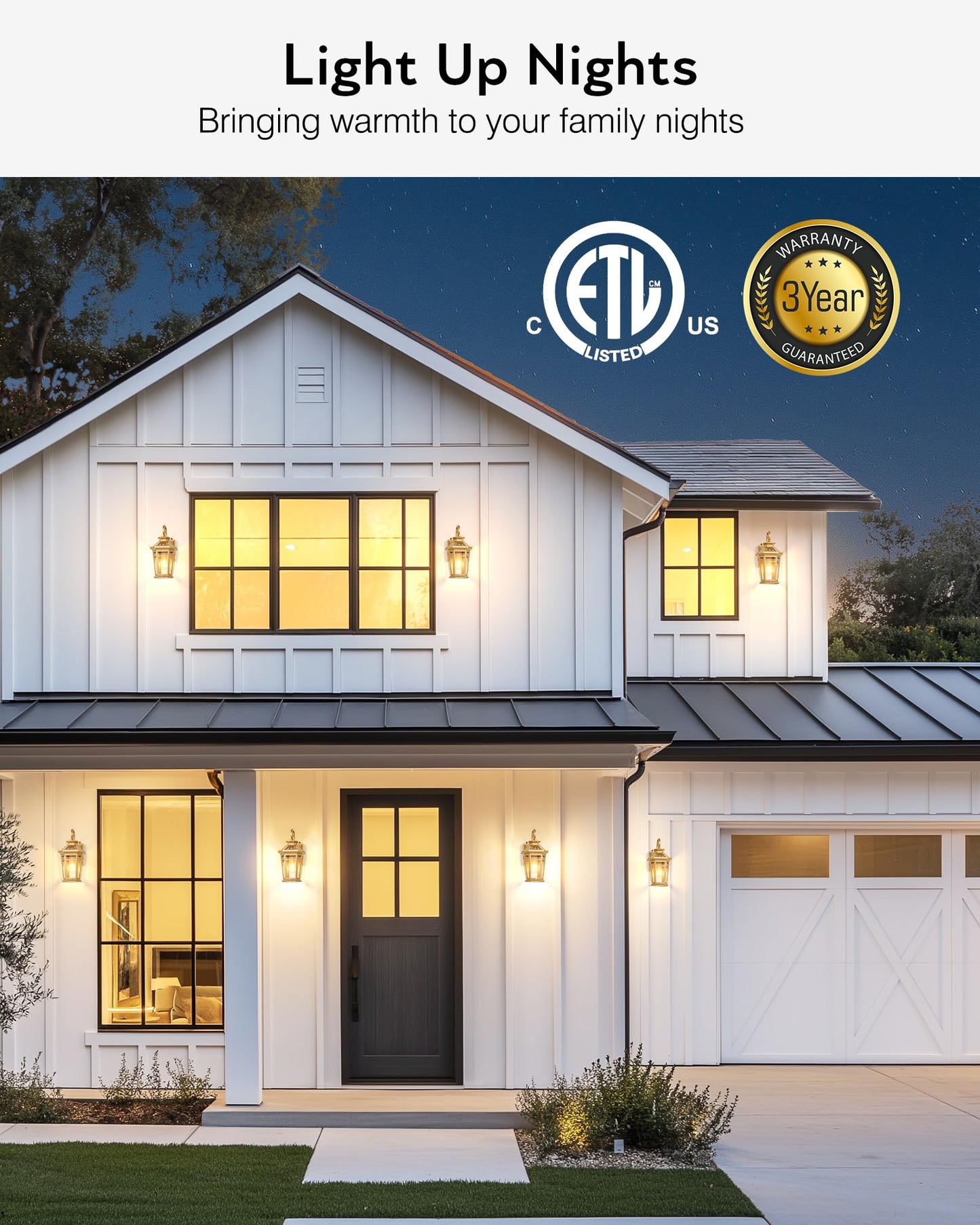 Opaxis Outdoor Wall Lights Wall Mount  2-Pack Dusk To Dawn Front Porch Light  Gold Modern Exterior Wall Sconce  Exterior Garage Lighting Fixtures  Weather Resistant Coach Lanterns Outdoor  Anti-Rust