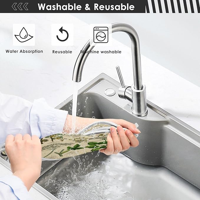 Kitchen Faucet Absorbent Mat, Antique Botanical Water Splash Guard for Sink, Faucet Drip Catcher Thicken Sponge Microfiber Faucet Water Catcher Mat Sink Absorbent Mat for Kitchen 30x5in 2 Pack