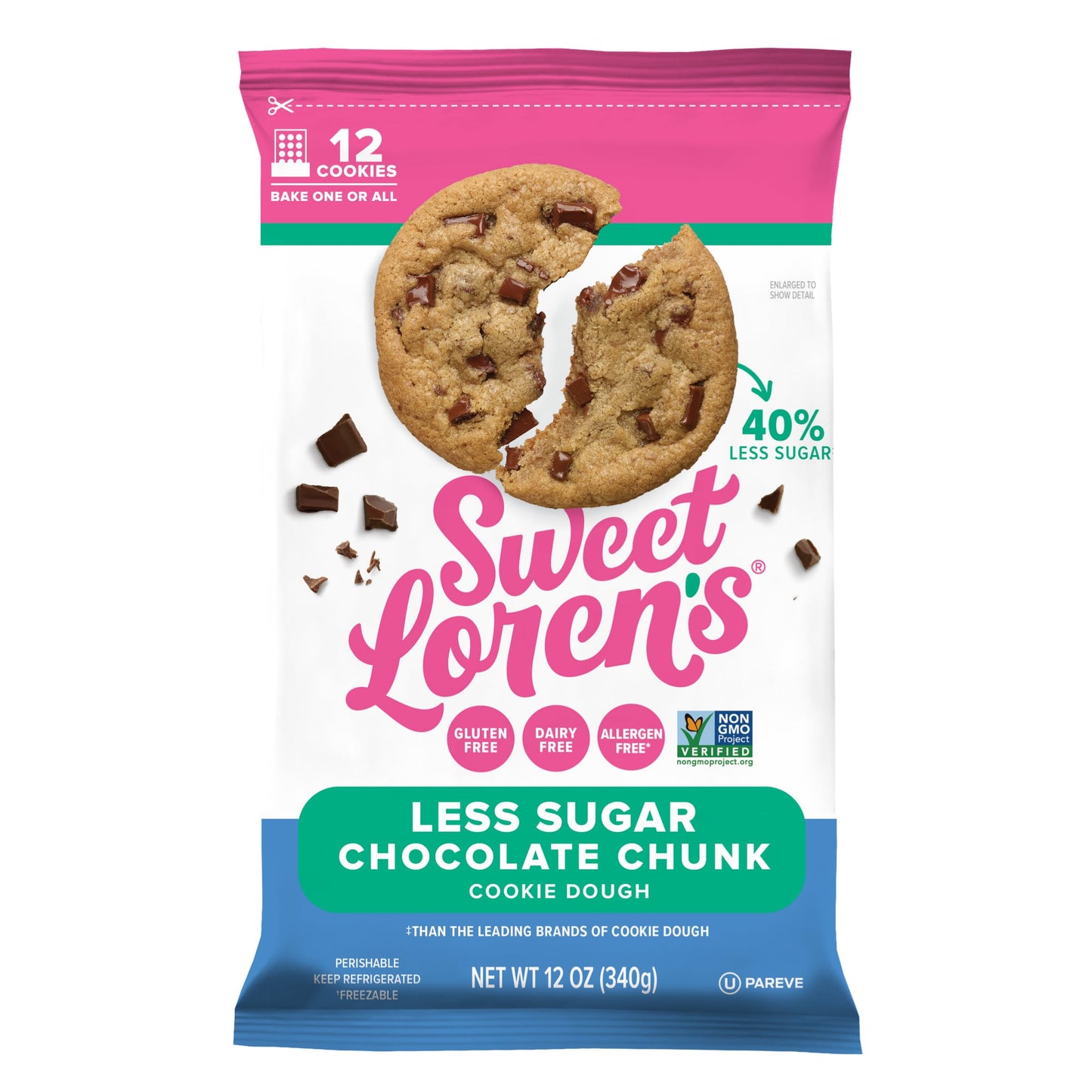 Sweet Lorens Gluten Free & Vegan Less Sugar Chocolate Chunk Cookie Dough