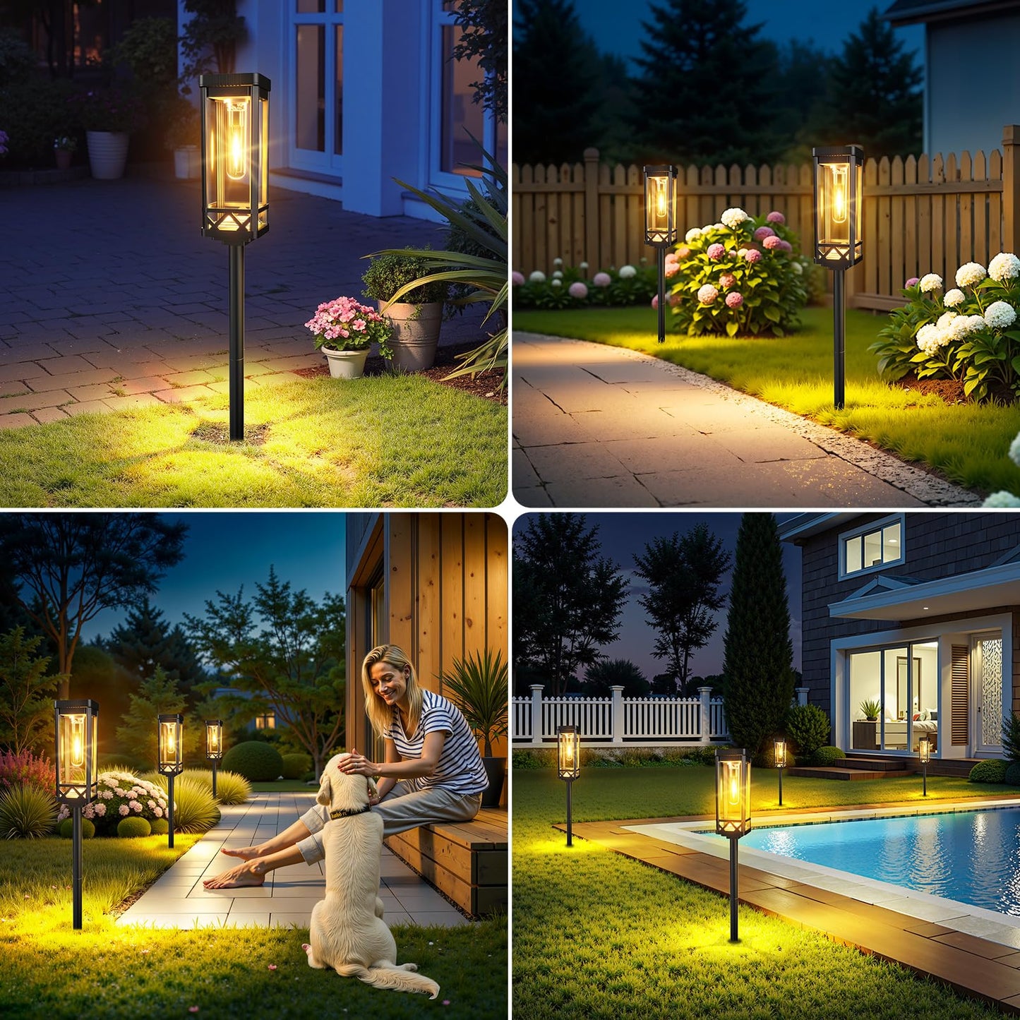 Kooper Taller Solar Pathway Lights Outdoor  2 Pack Upgraded Brighter Solar Garden Lights Solar Powered  Up To 15 Hours Outdoor Solar Lights For Yard Landscape Lighting Path Walkway Driveway Sidewalk
