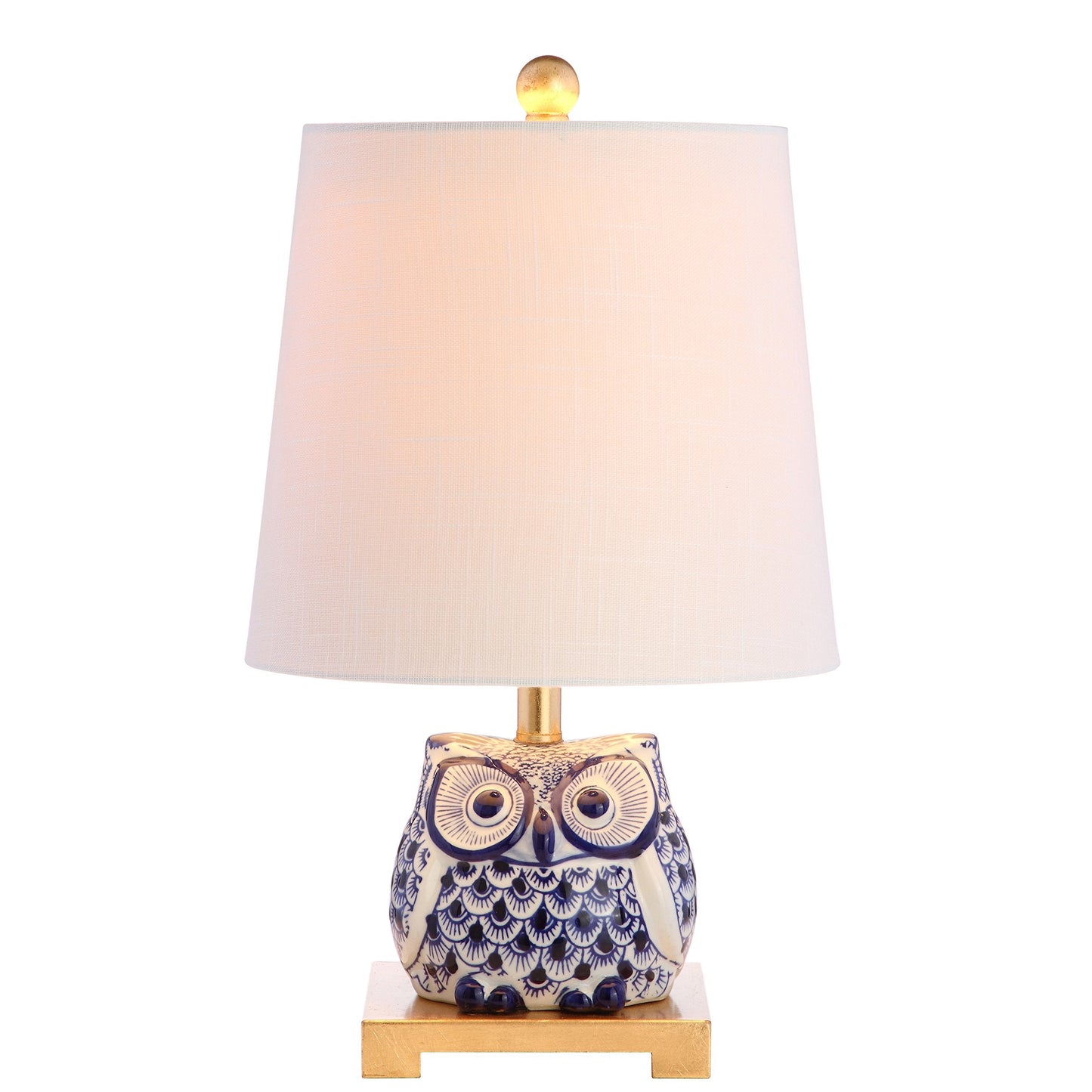 Jonathan Y Justina 16 Ceramic Led Table Lamp, Blue/White, Model Jyl3014A, Perfect For Bedroom, Living Room, Office, Or College Dorm