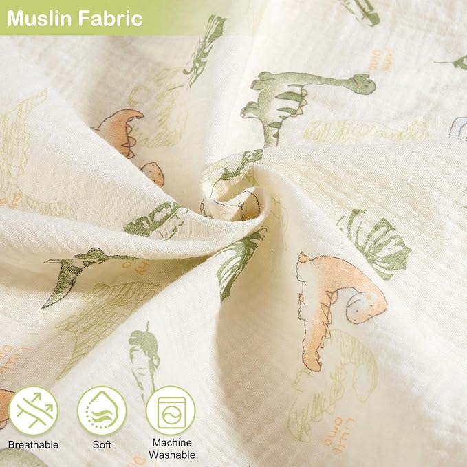 Basumee Muslin Changing Pad Cover Waterproof 2 Pack Baby Changing Table Covers for Boys and Girls Soft Breathable Nursery Diaper Change Table Cover Pad Fits 32"x16", Green
