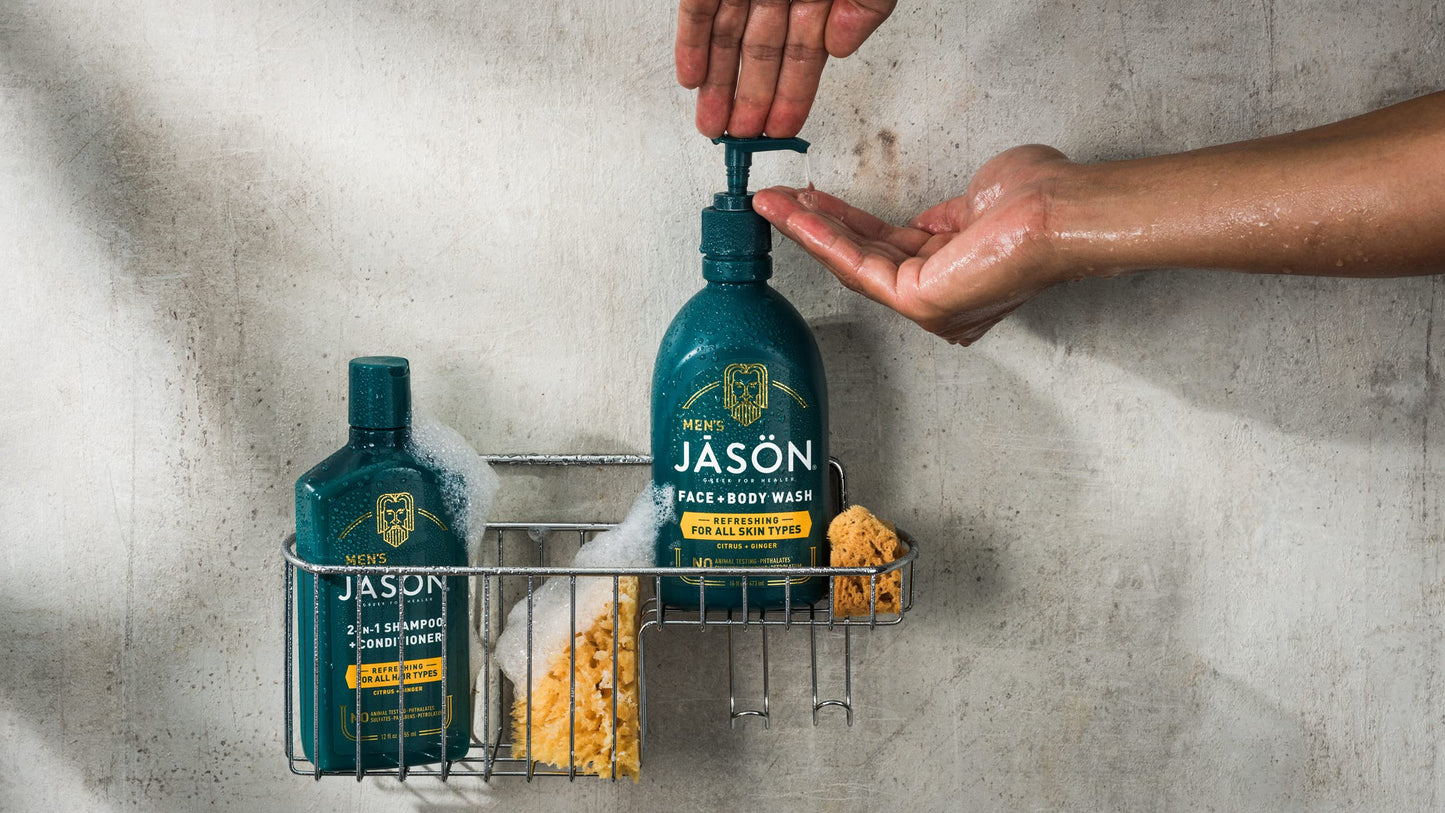 Jason Men's Refreshing 2-in-1 Face & Body Wash, 16 oz
