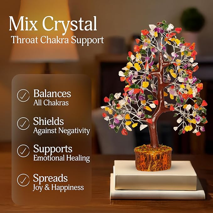 Chakra Tree - Chakra Crystals, Mix Crystal, Money Trees, Tree of Life Chakra, Balancing Tree, Crytals and Gemstones, Good Luck Home Decor