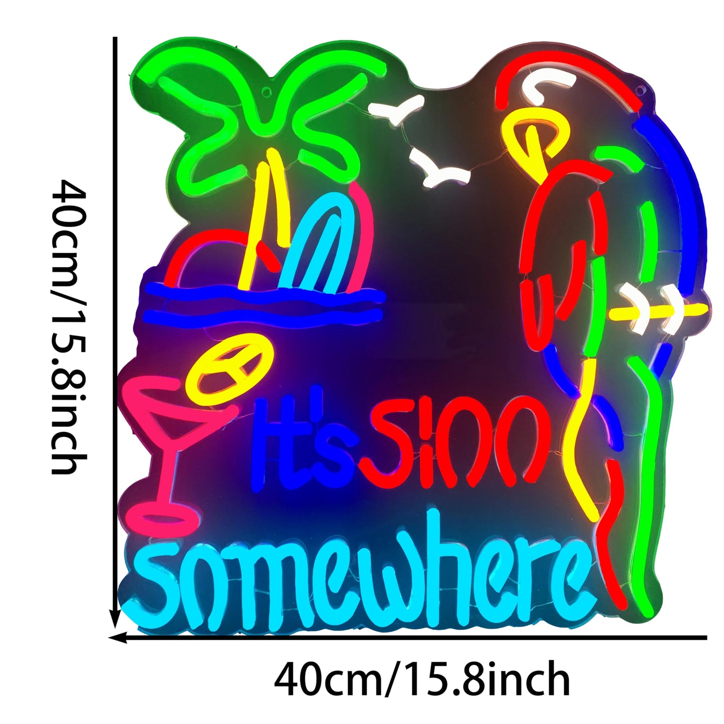 Its 5 OClock Somewhere 5:00 Neon Light Sign Home malt-inspired Bar Pub Recreation Room Game Lights Windows Glass Wall Signs Party Birthday Bedroom Bedside Table Decoration Gifts Led
