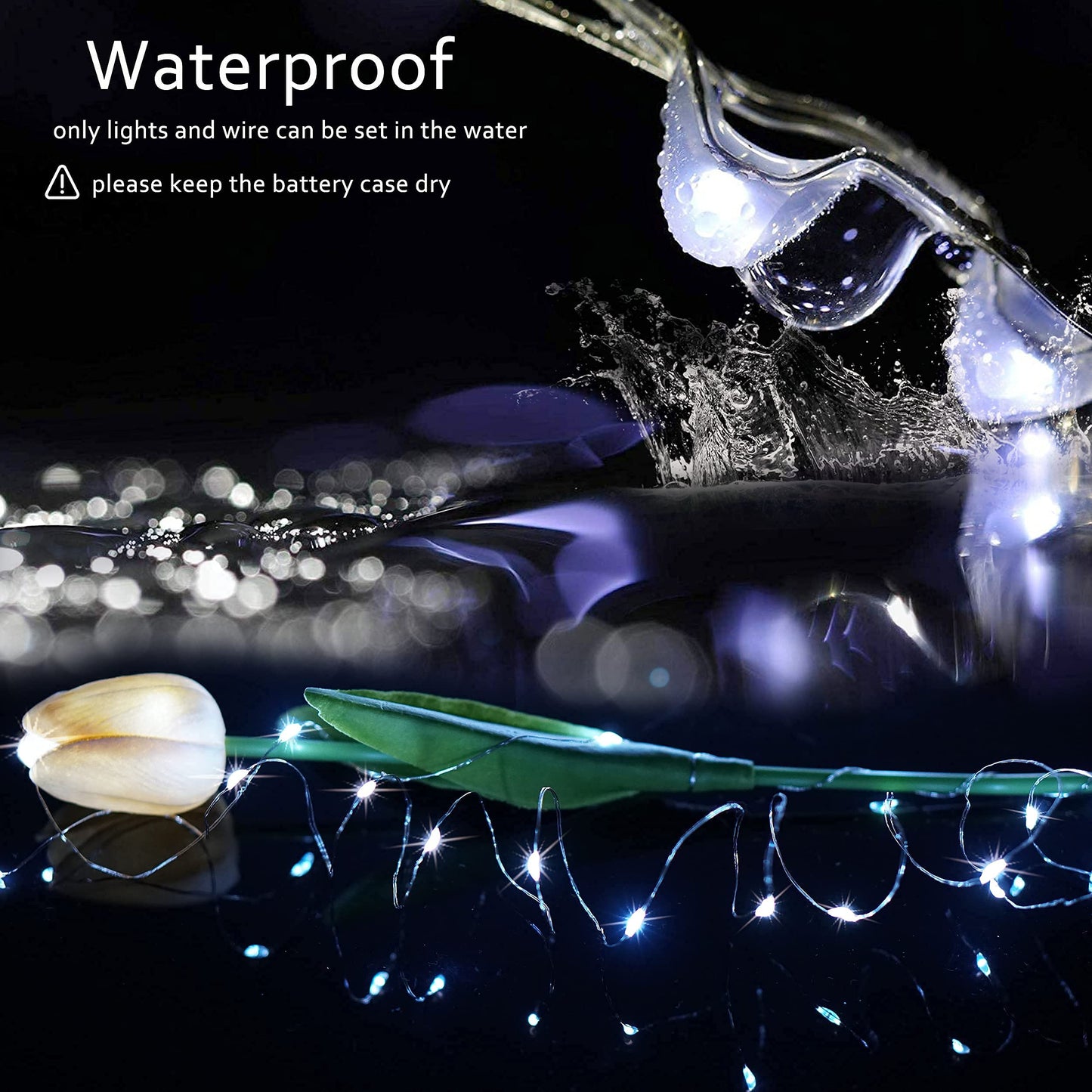 SmilingTown 15 Packs Fairy String Lights, 20 LED, 6.6FT, Copper Wire, Cool White