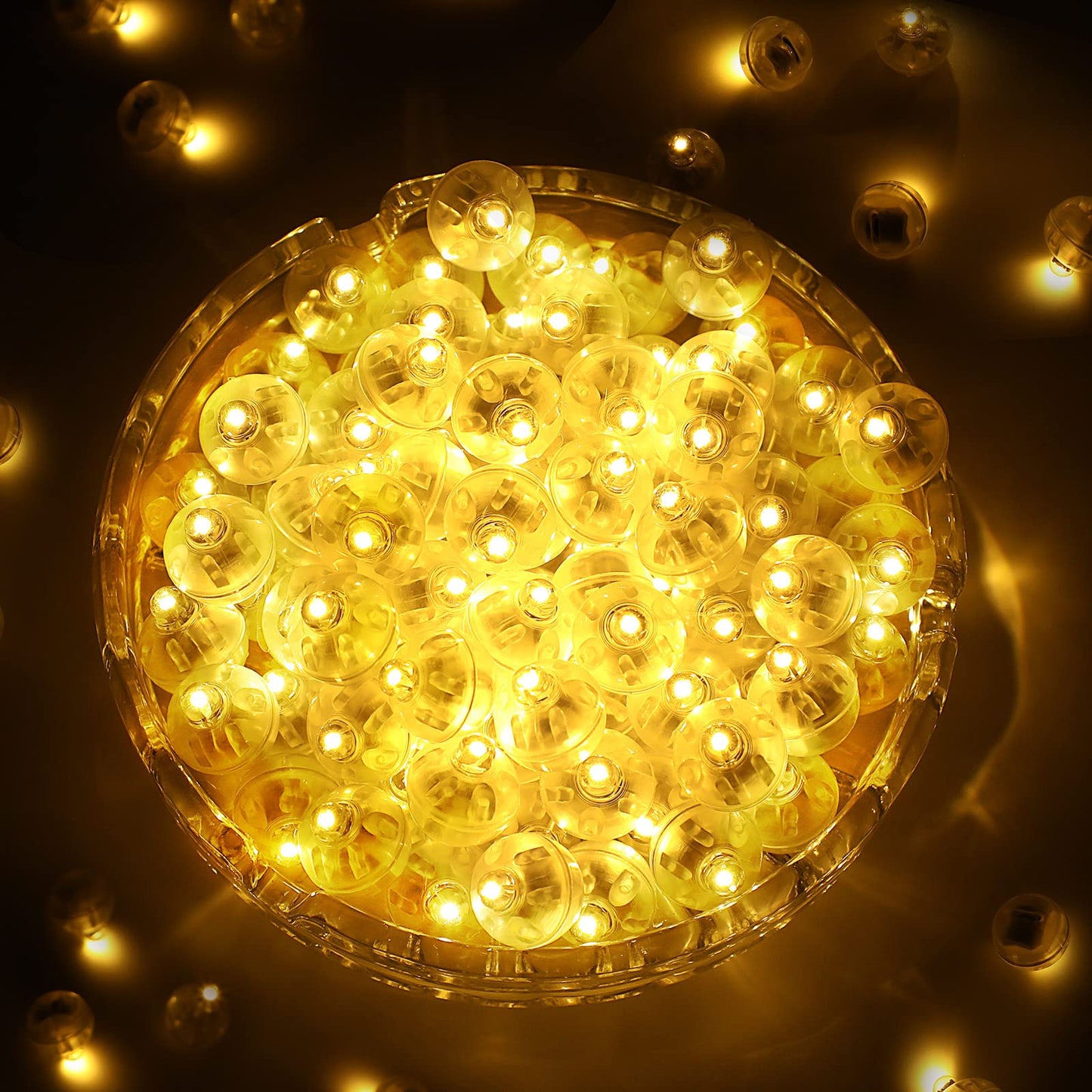 ZGWJ Mini LED Lights, Warm White Plastic Balloons Lights for Party Decorations, 100 Pcs
