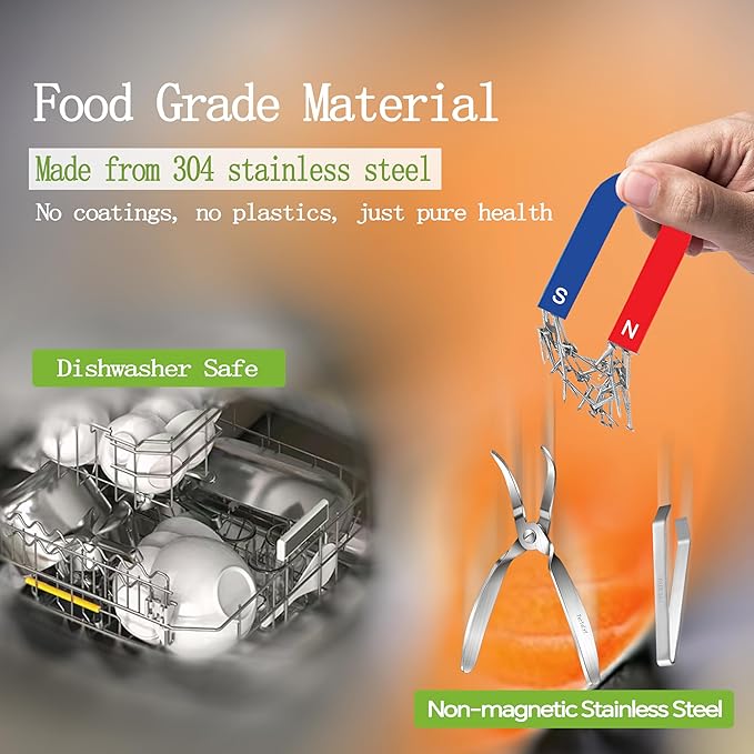 Fish Bone Pliers/Tweezers 304 Food Grade Stainless Steel Deboning Tool Kit for All Kinds of Fish