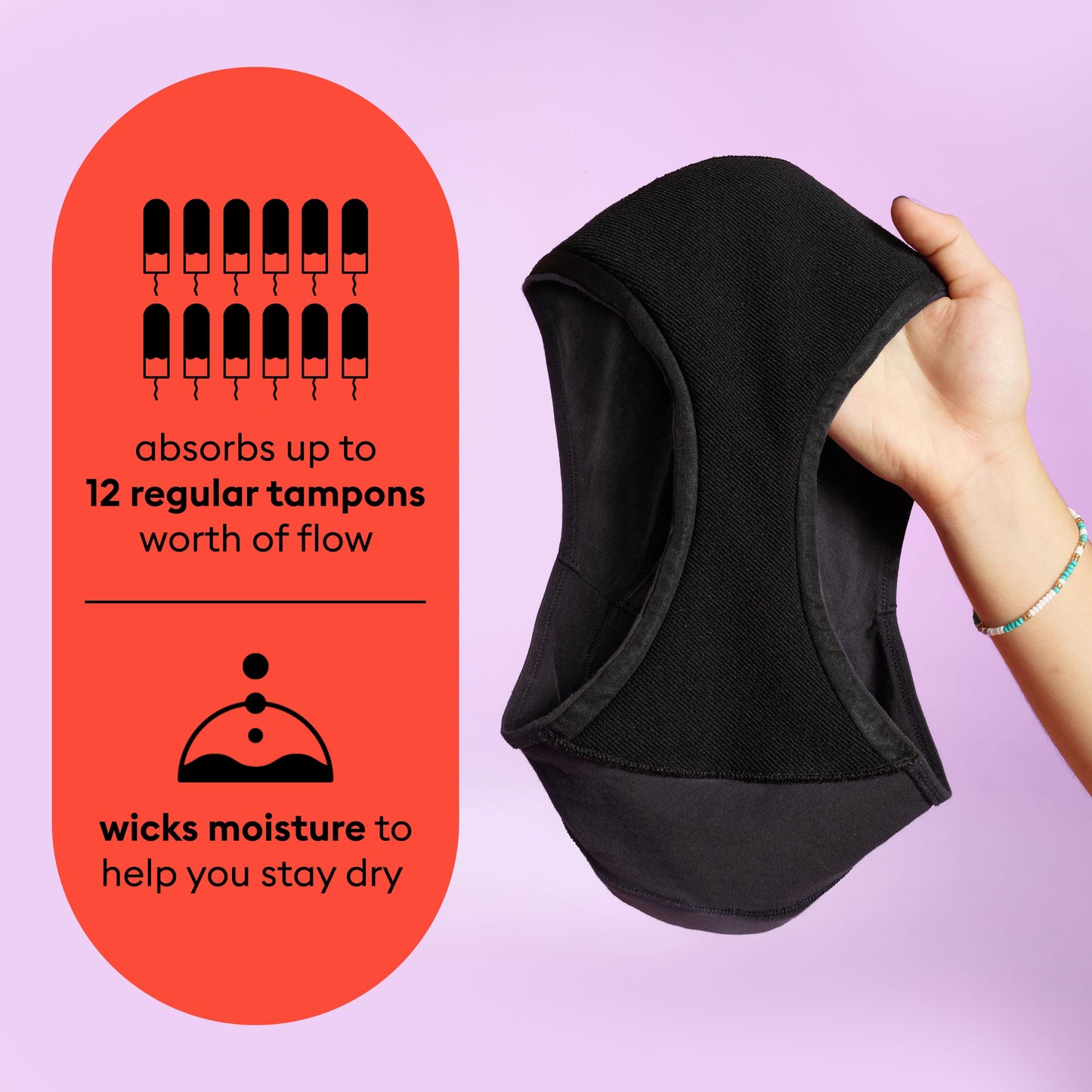 Thinx Teens Period Underwear, Brief-Style Period Panties for Teens, Holds Up to Regular 12 Tampons*, Period Panties, Reusable, 3-Pack - (2) Black + (1) Lucky Stars, Size 9/10
