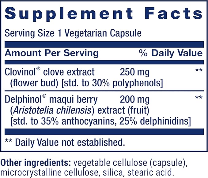 Life Extension Glycemic Guard™, Clove Extract, Maqui Berry (Aristotelia chilensis), Helps Maintain Already Healthy glycemic Balance, Vegetarian, Gluten-Free, 1-Daily, Non-GMO, 30 Capsules