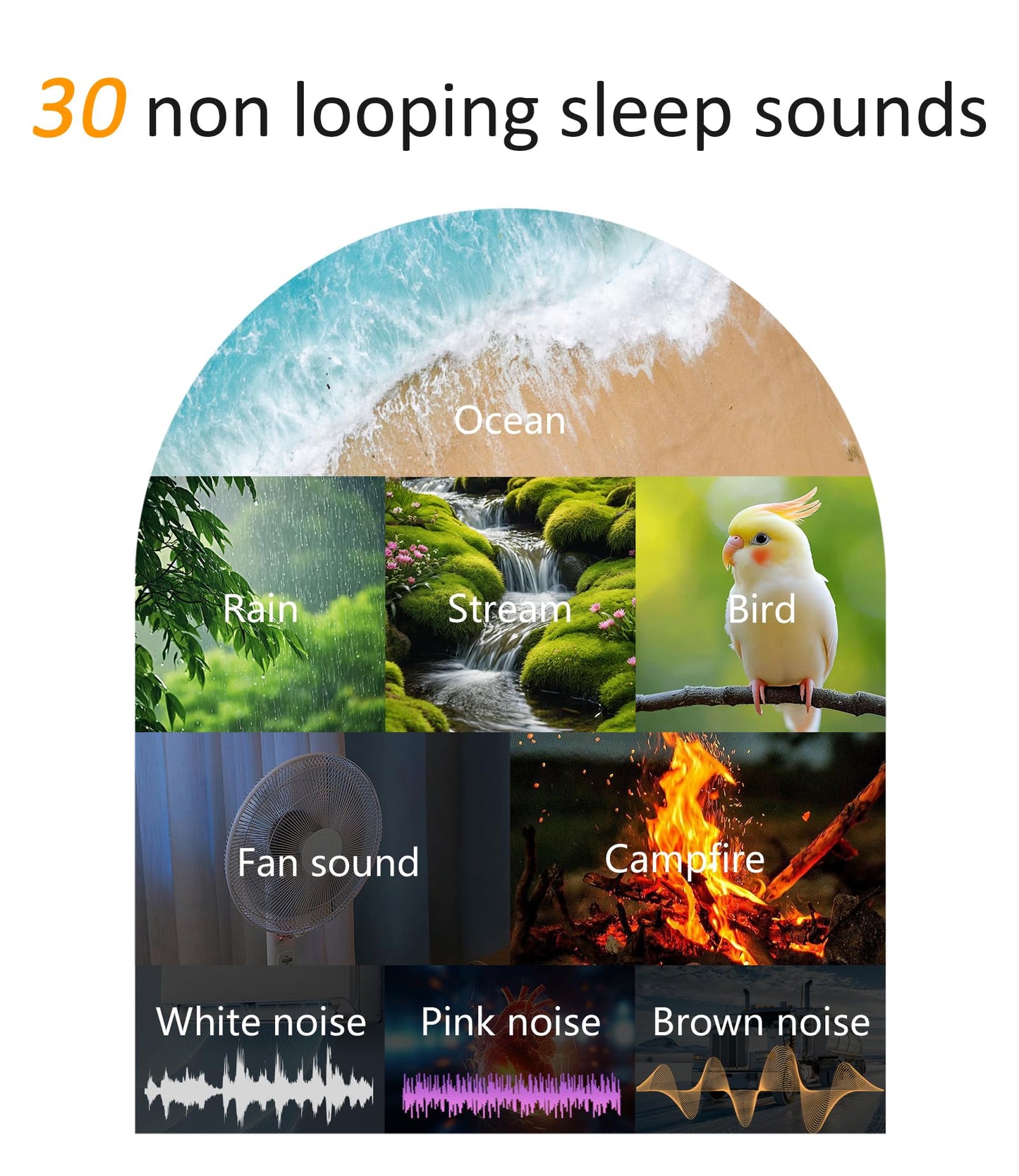 Wkzay White Noise Sound Machine: 30 Soothing Sounds, Sunrise Alarm Clock for Gentle Wake Up, Adjustable Volume & Night Light, Timer - Easy to Sleep, Relax, Focus