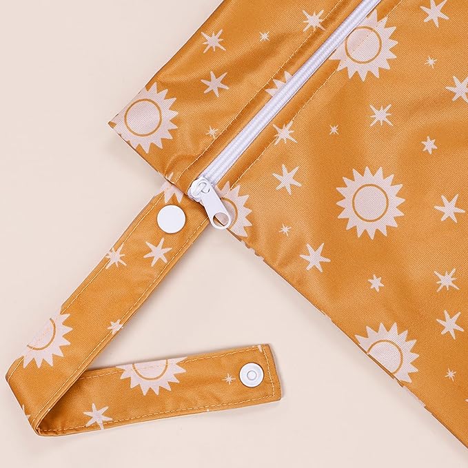 HappyFlute 2pcs Waterproof Bag Set - Cactus & Animal Pattern Wet/Dry Bag for Towels, Diapers, Swim, Beach, Gym - 10.2x14.4 inches