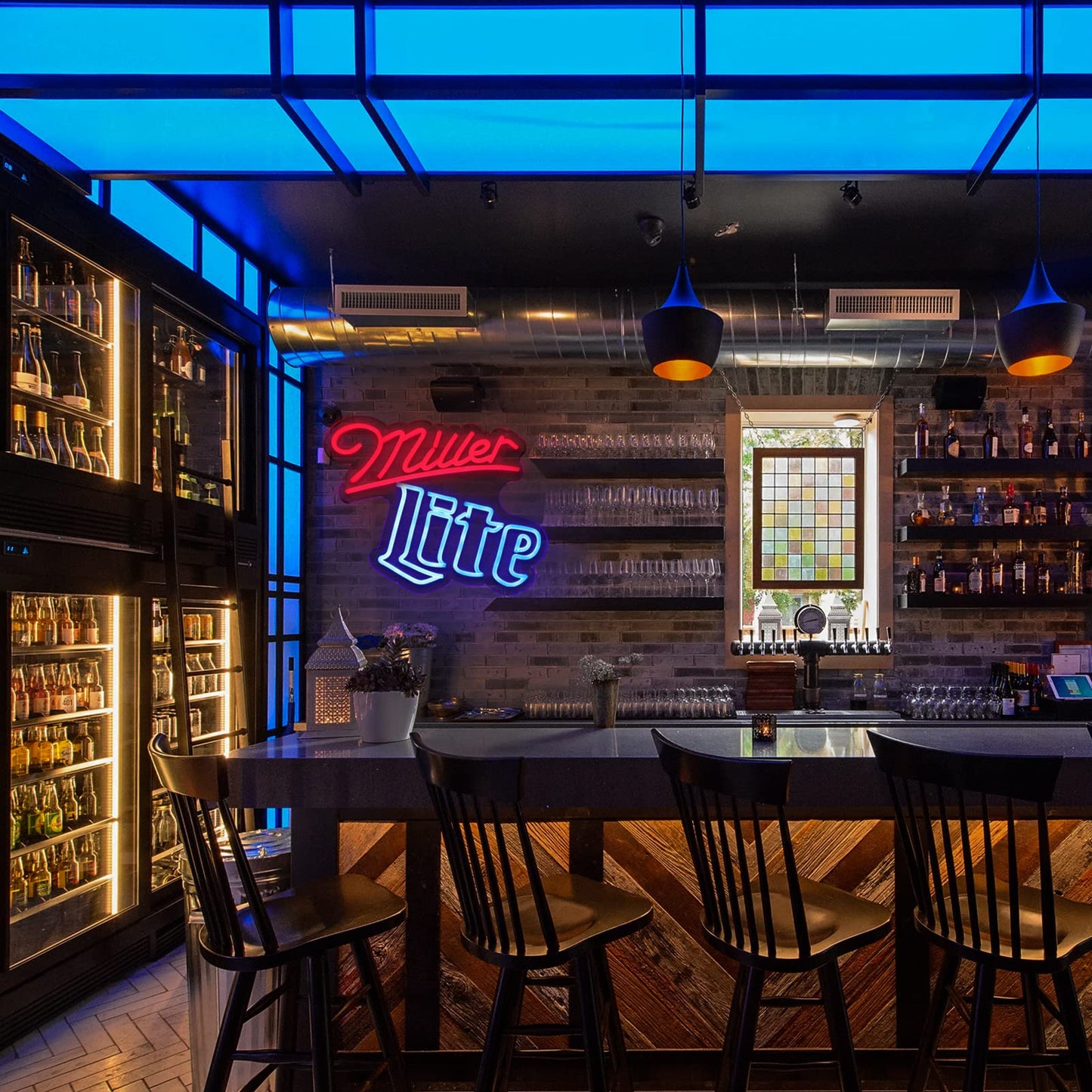 Vinray Neon Wall Sign - Dimmable Led Light For Home Bar, Garage, Pub - Miller Lite - Handmade, Easy Hanging