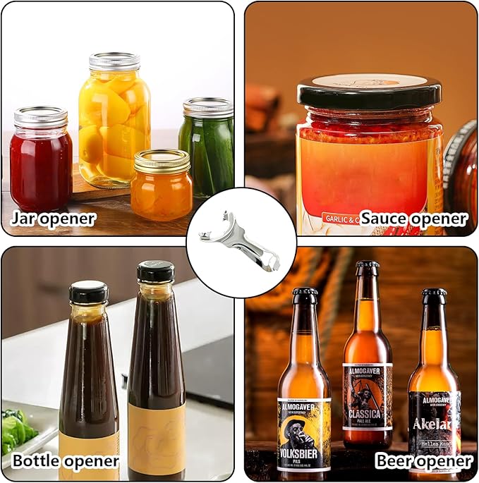 1 Pcs Canning Jar Opener for Mason Jars, Stainless Lids Sealed Tool No Dent Damage
